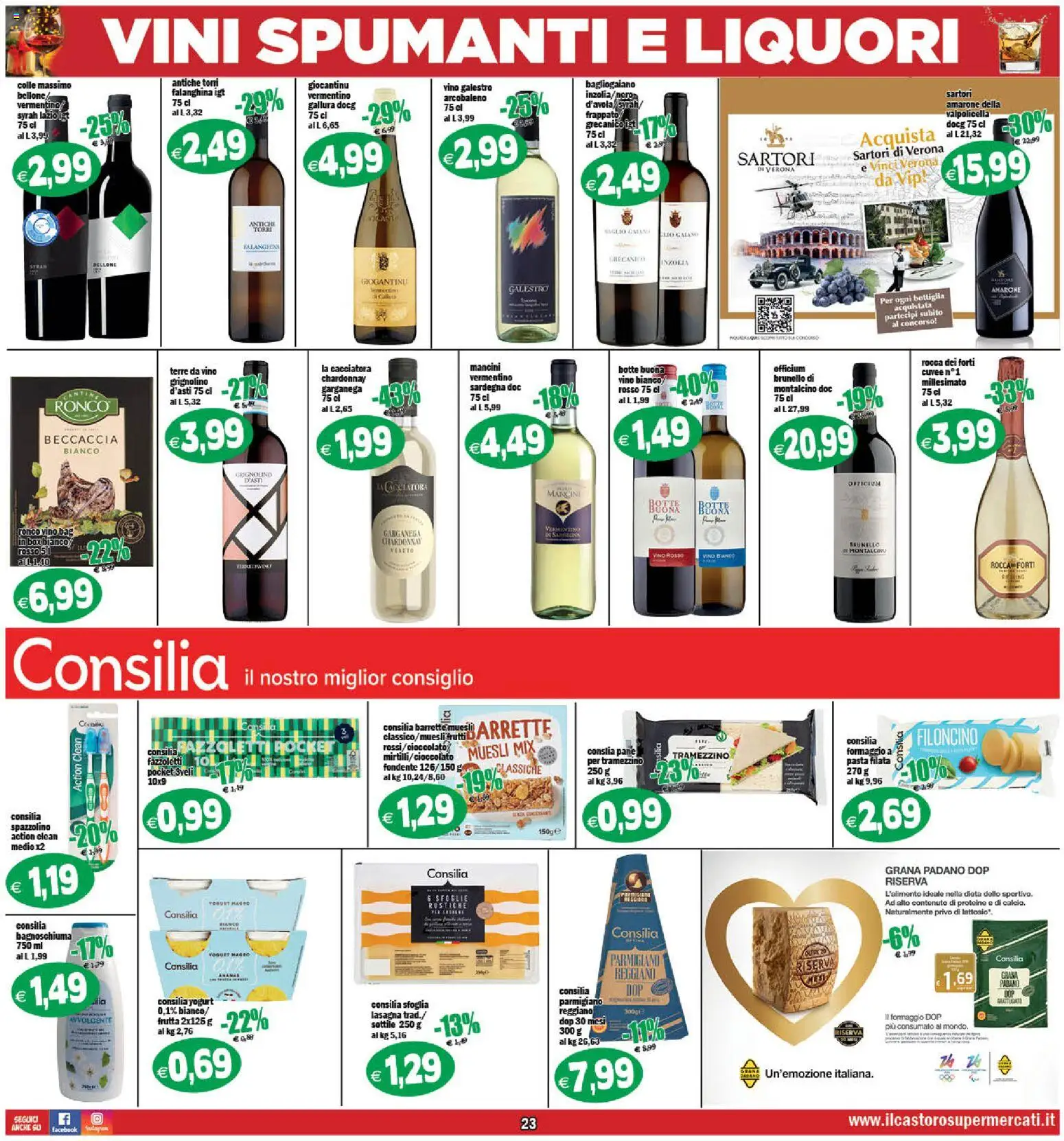 Volantino Il Castoro del 27.12.2025 | Pagina: 23 | Prodotti: Yogurt, Lasagna, Grana Padano, Bottiglia