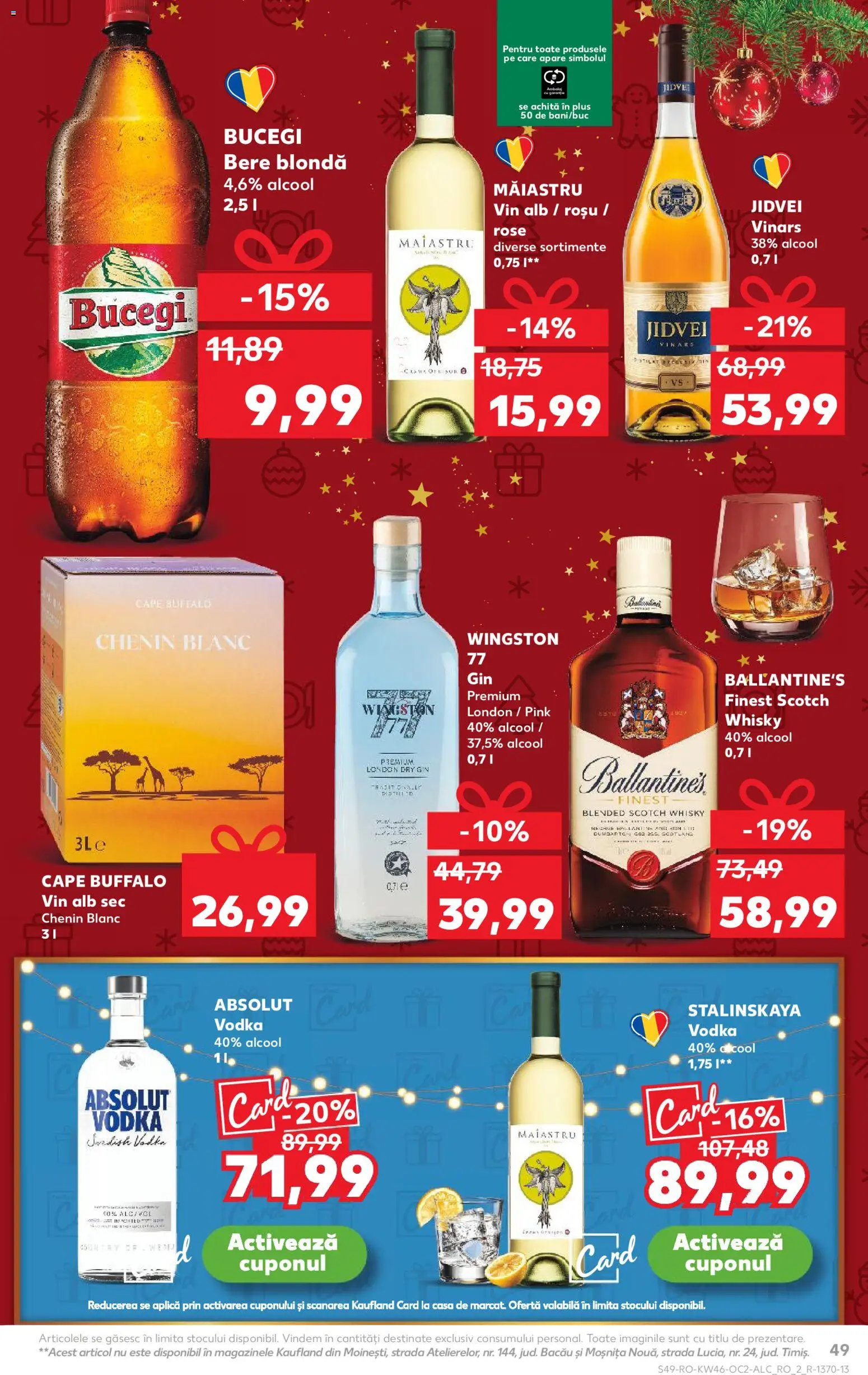 Noul catalog Kaufland – valabil de la 12.11.2025 | Pagină: 49 | Produse: Vin, Bere, Gin, Vodka
