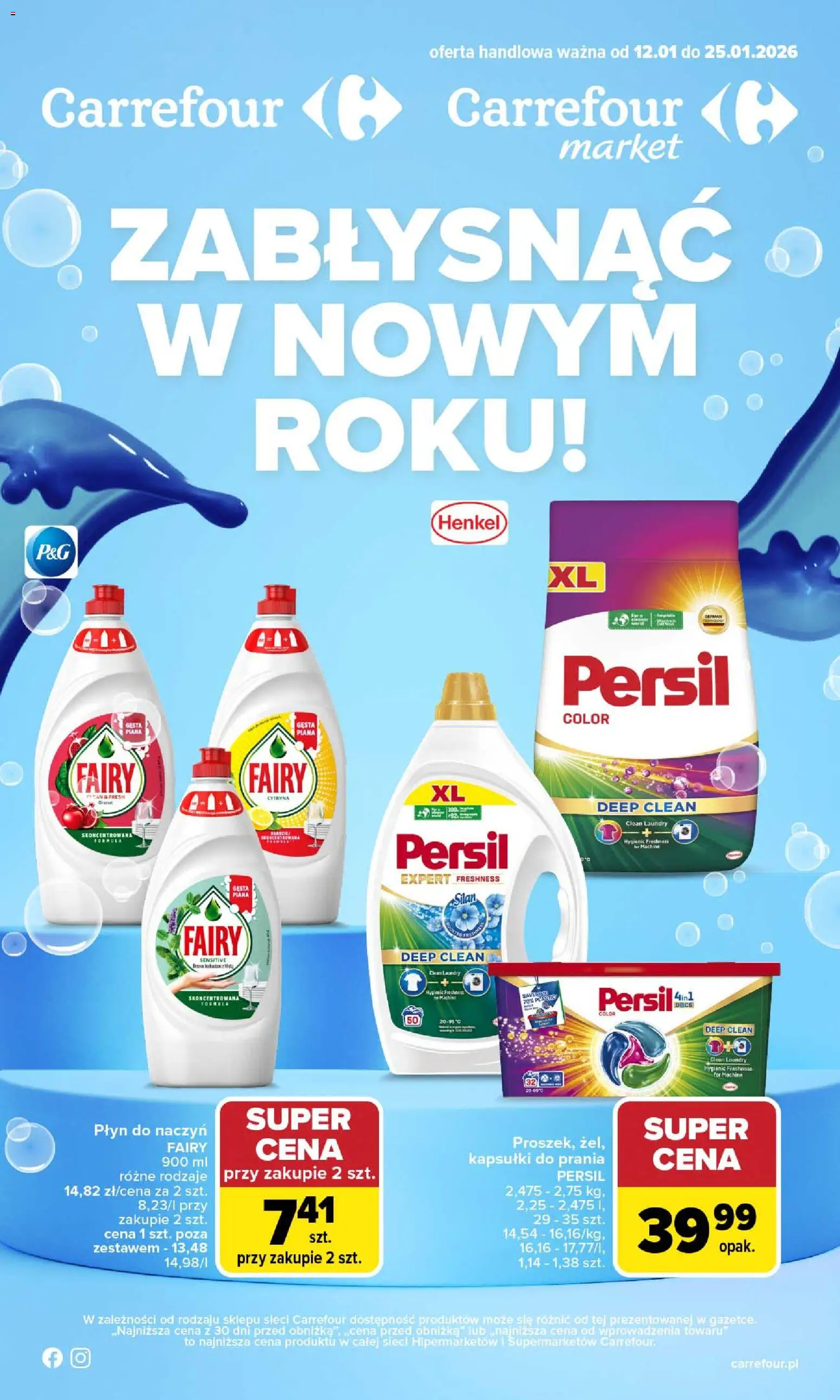 Carrefour Gazetka - Zabłysnąć W Nowym Roku od 12.01.2026 | Strona: 1 | Produkty: Cytryna, Persil, Kapsułki do prania, Fairy