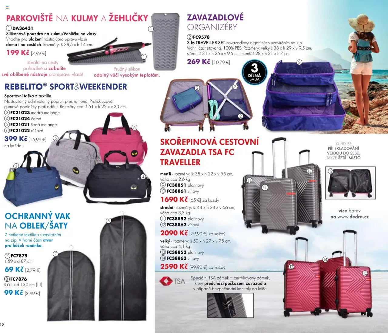 Dedra Katalog 7 2025 │ platný od 20.06.2025 | Strana: 18 | Produkty: Organizér, Taška, Váha