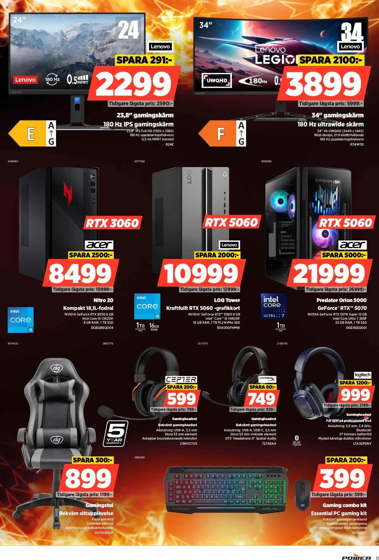 Power reklamblad aktuell från 06.10.2025 | Sida: 11 | Produkter: Gamingstol, PC, Audio, Mikrofon