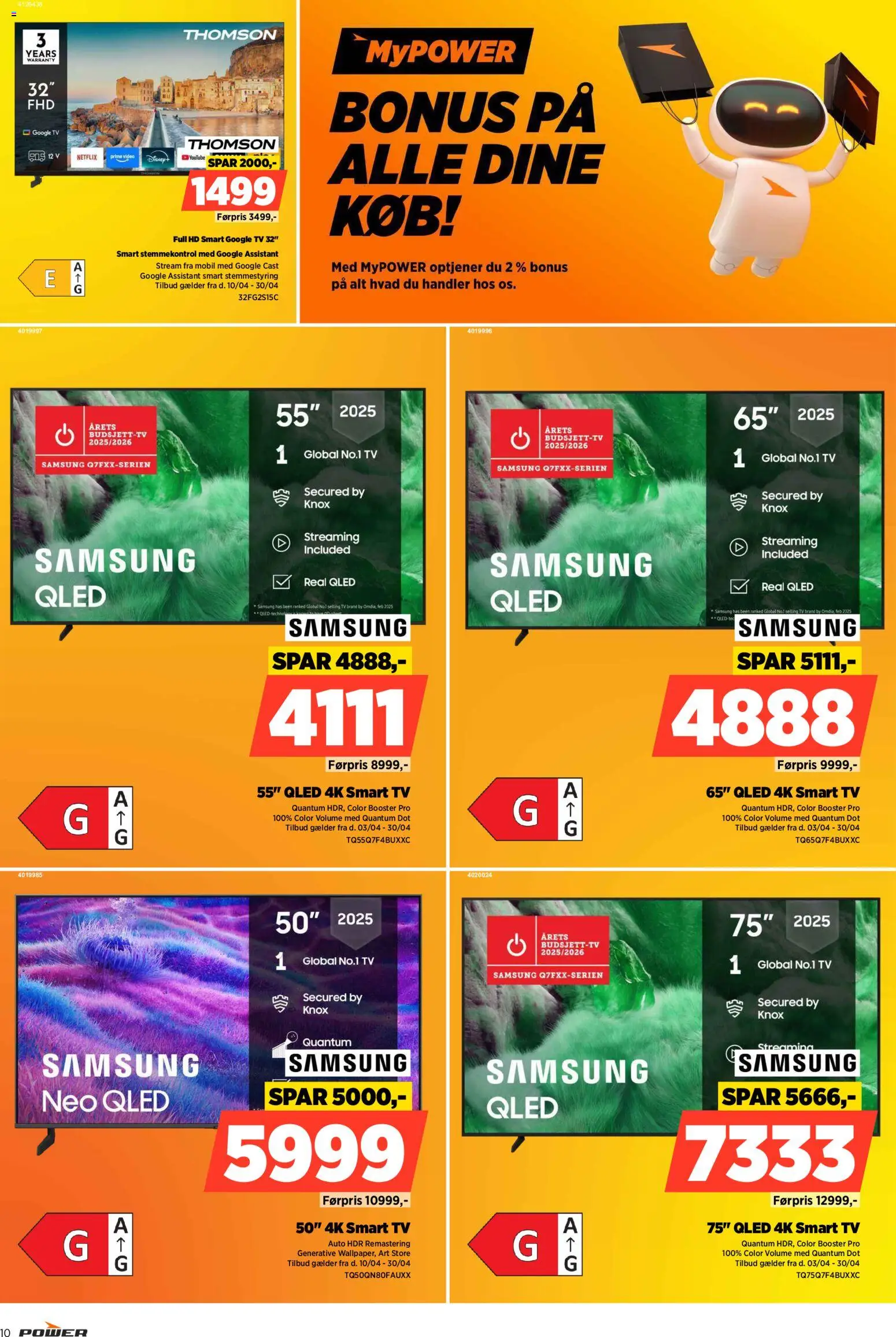 Power tilbudsavis – gyldig fra 24.04.2026 | Side: 10 | Produkter: Smart TV, TV, Video
