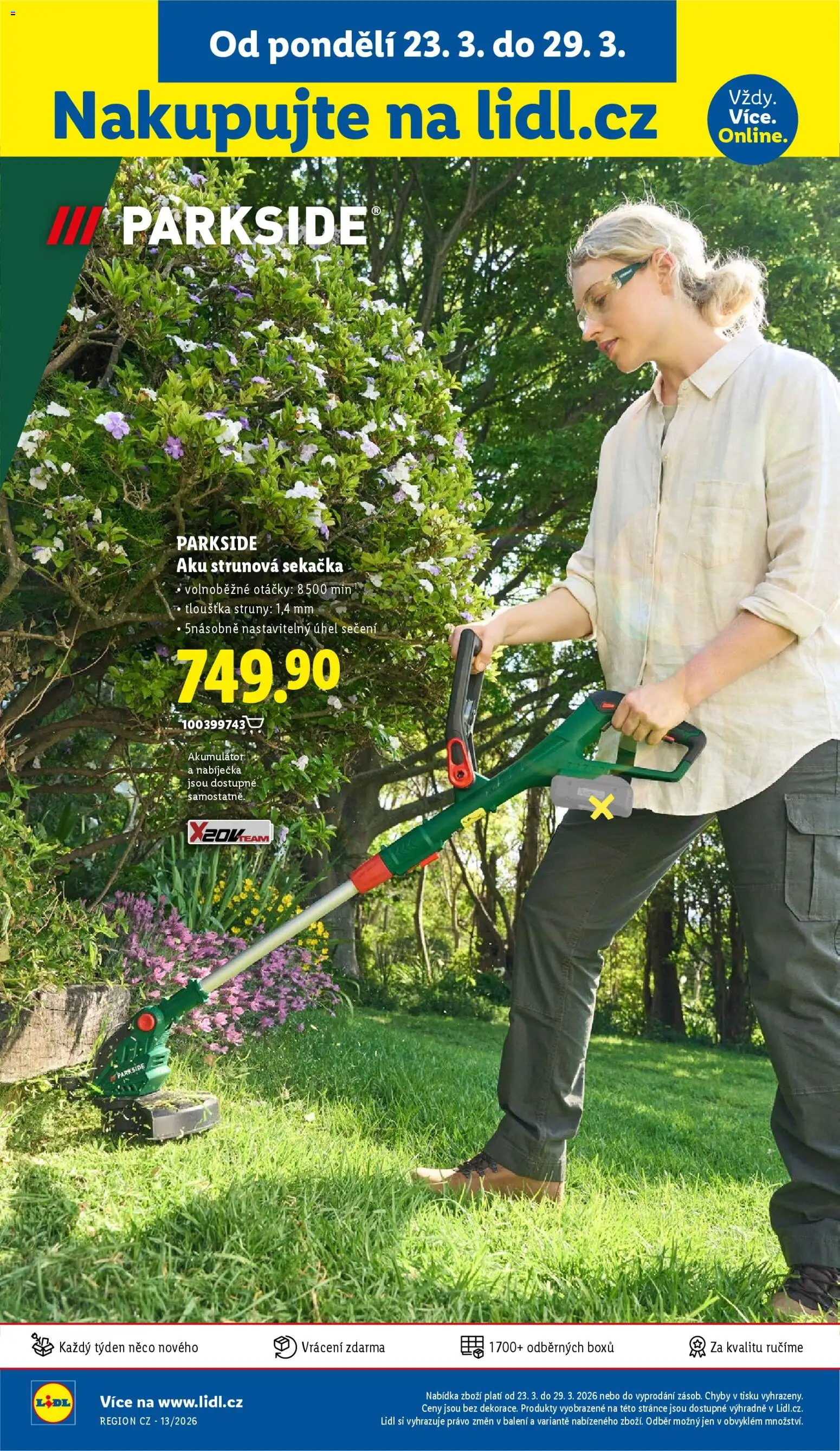 Lidl leták - Spotřební zboží od 23.03.2026 | Strana: 18 | Produkty: Parkside, Strunová sekačka, Aku strunová sekačka, Sekačka