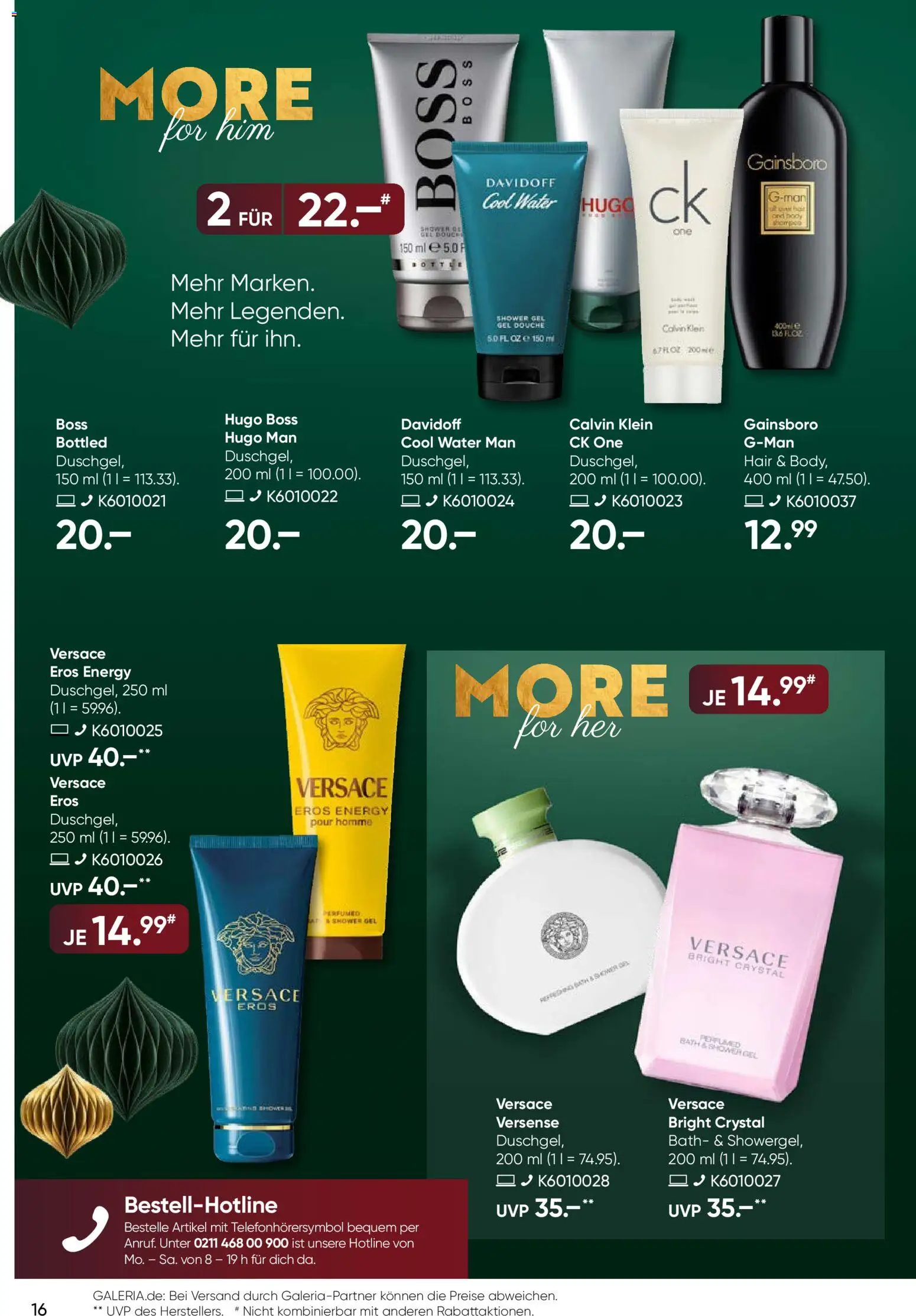 Galeria Karstadt Kaufhof Prospekt 	 – gültig ab 03.12.2025 | Seite: 16 | Produkte: Energy, Duschgel, Shower Gel, Hugo