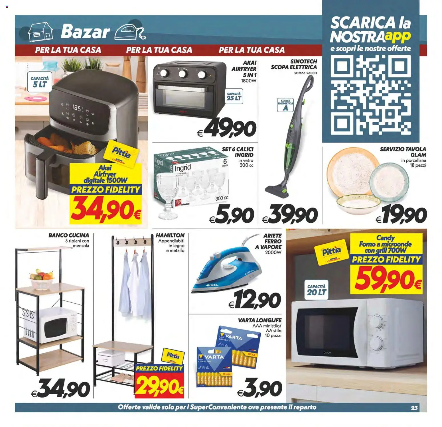 Volantino SuperConveniente del 06.03.2026 | Pagina: 23 | Prodotti: Microonde, Forno a microonde, Forno, Appendiabiti