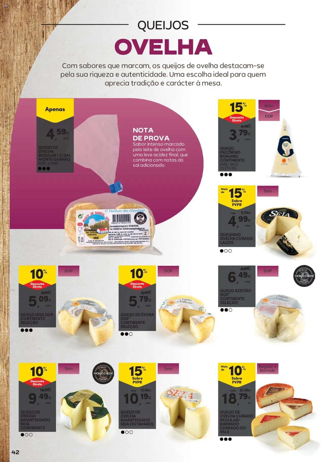 Continente - Vinhos, Enchidos e Queijos: A vida passa a comer com uma boa petiscada │ válido de 23.09.2025 | Página: 42 | Produtos: Sal, Leite, Queijo