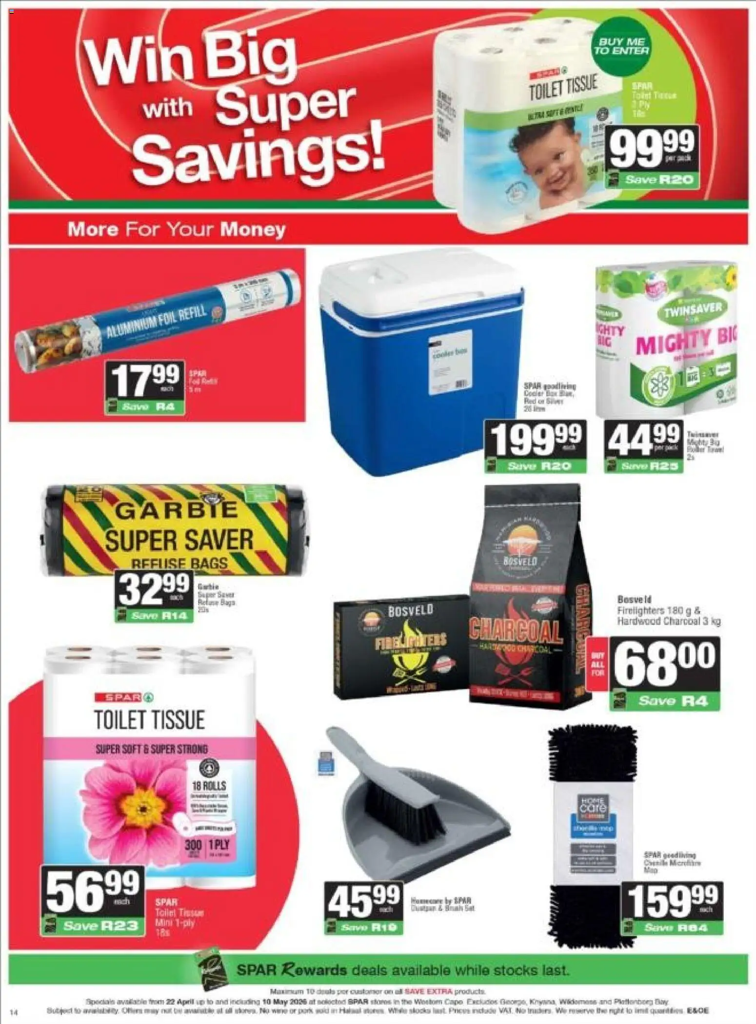 New Spar catalogue – valid from 22.04.2026 | Page: 14 | Products: Toilet, Refuse bags
