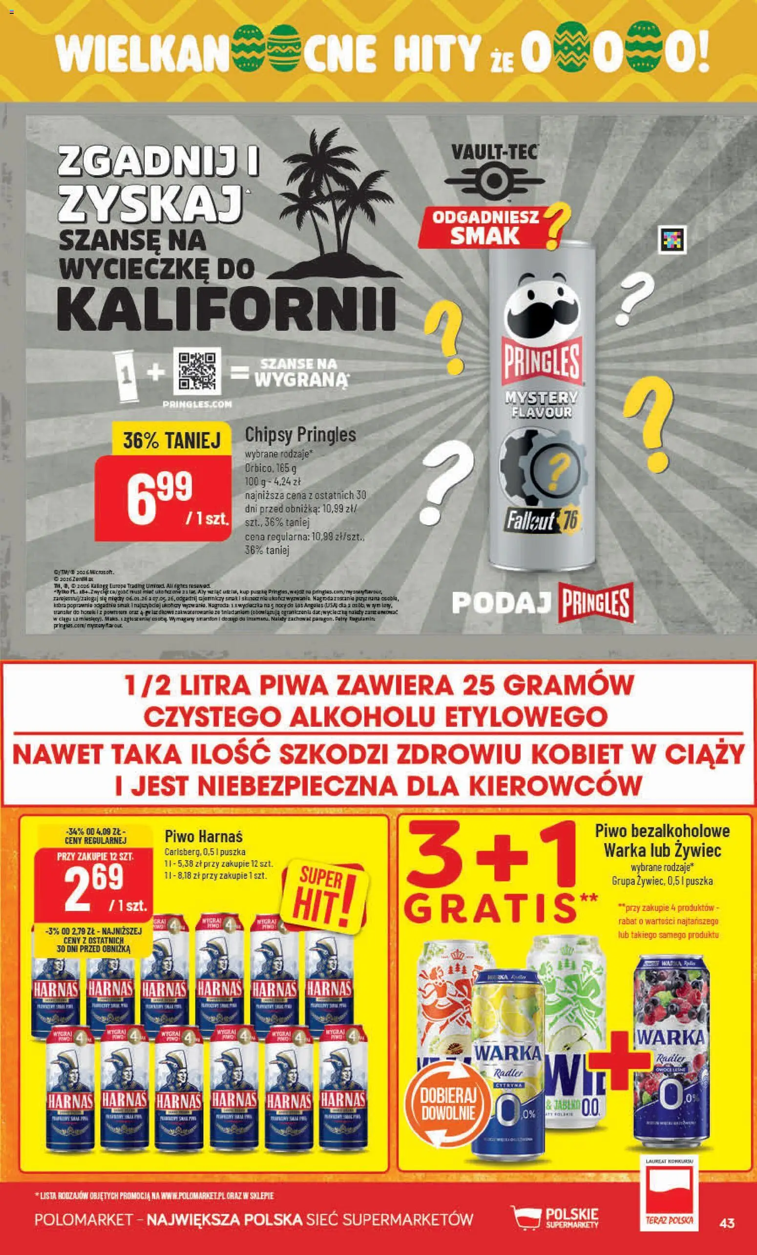 POLOmarket gazetka od 11.03.2026 | Strona: 43 | Produkty: Chipsy, Warka, Harnaś, Piwo