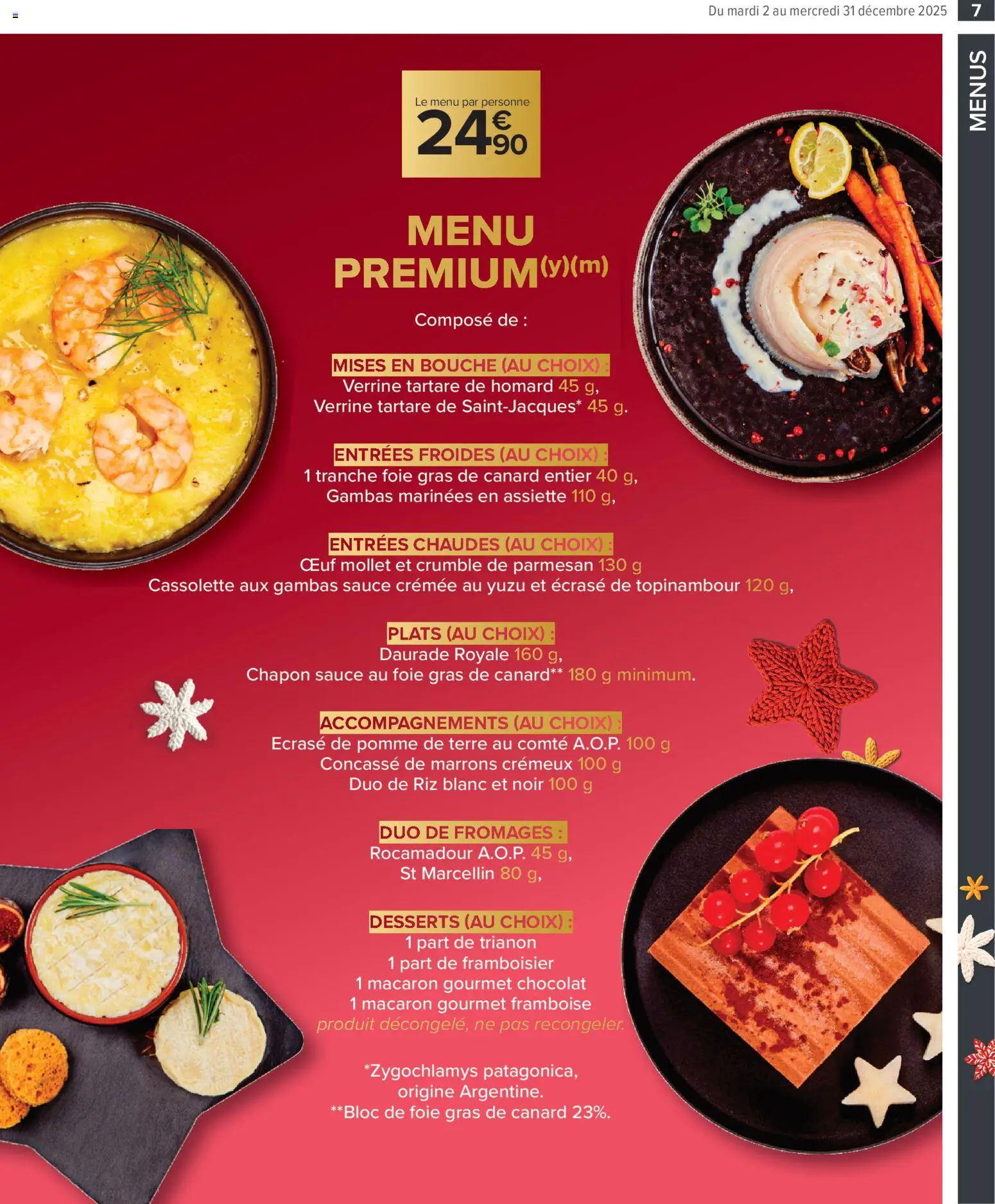 {H1} | Page: 7 | Produits: Gras de canard entier, Pomme de terre, Daurade, Chocolat