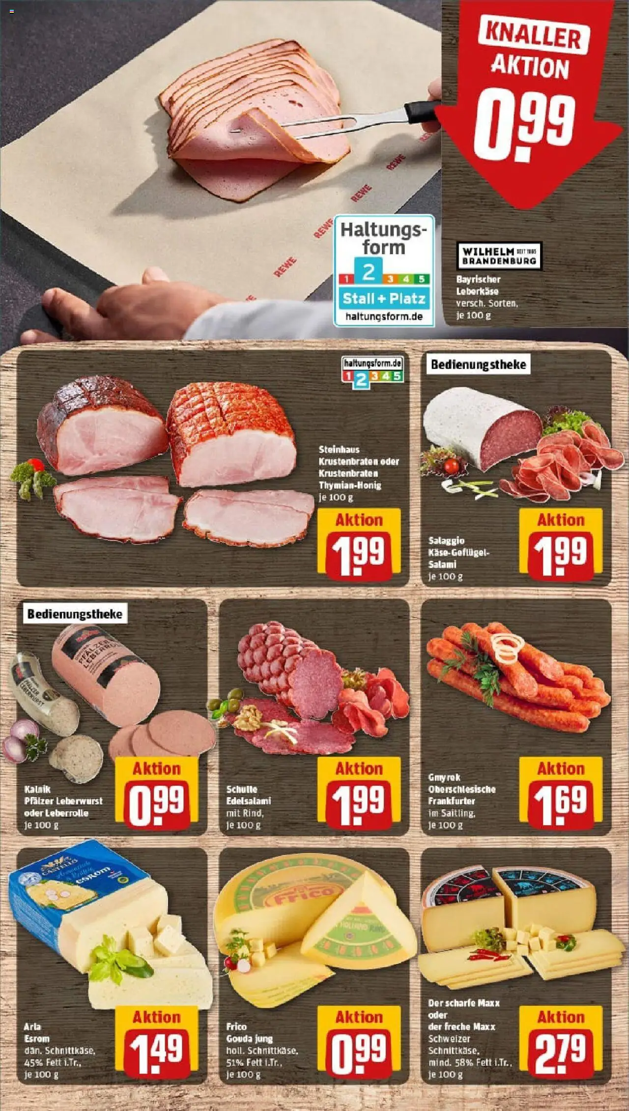 Rewe prospekt Lengerich	 - gültig ab dem 22.06.2025 | Seite: 9 | Produkte: Gouda, Krustenbraten, Salami, Leberkase