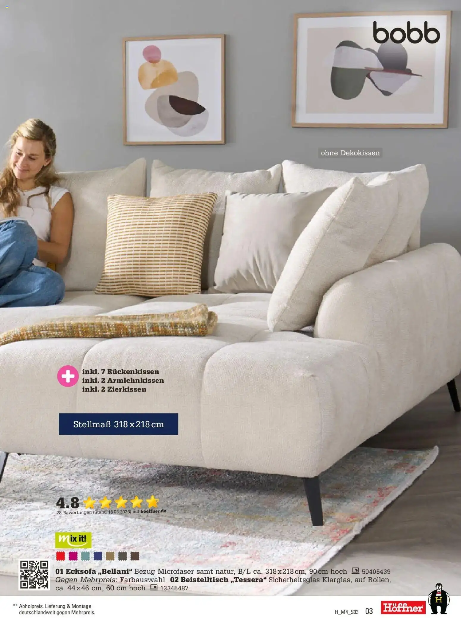 Höffner Prospekt Rösrath	 – gültig ab 01.04.2026 | Seite: 3 | Produkte: Ecksofa, Beistelltisch