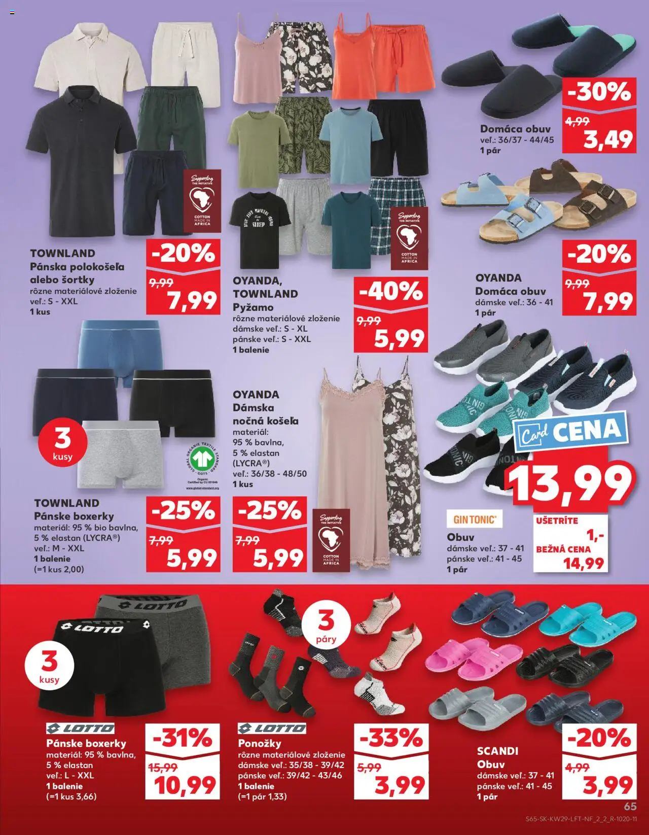 Kaufland Sereď │ platný od 17.07.2025 | Strana: 65 | Produkty: Košeľa, Gin, Pyžamo, Boxerky