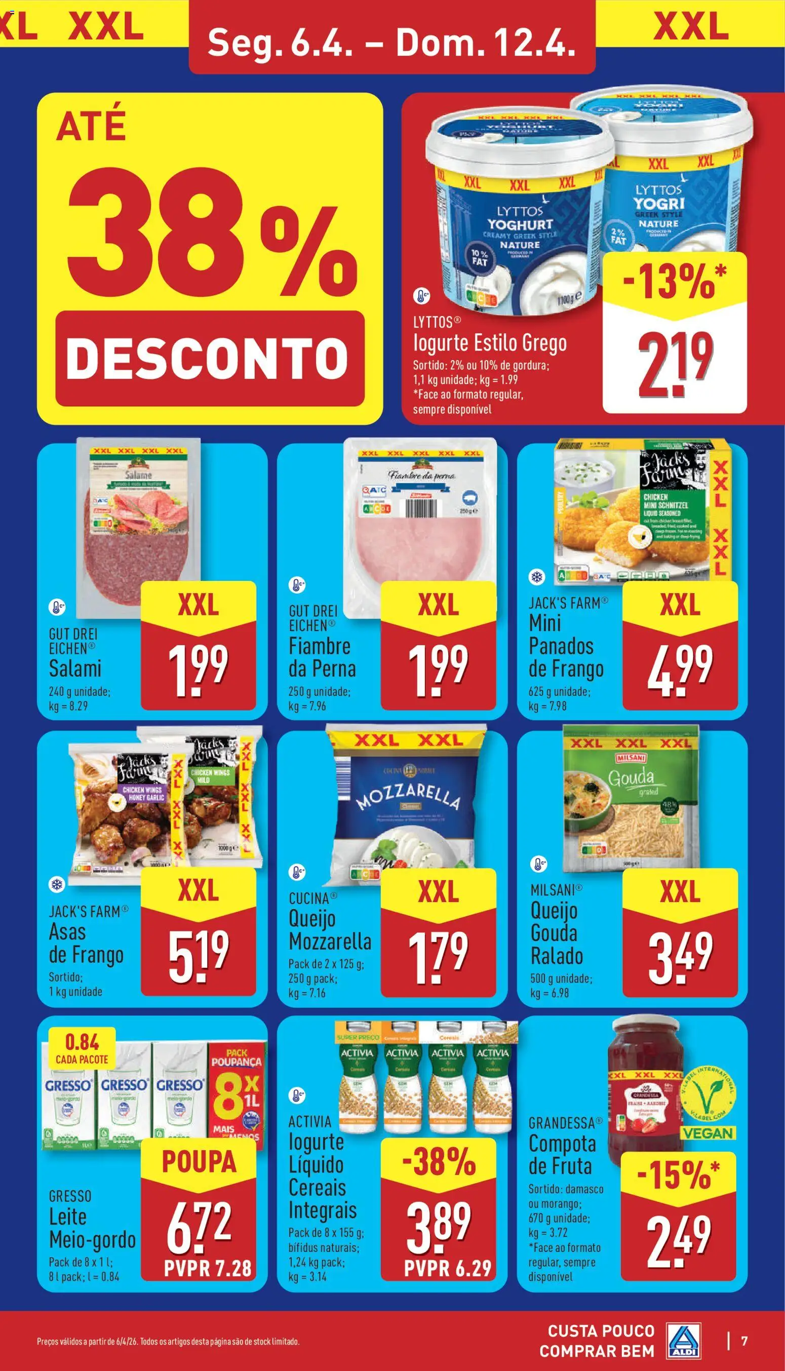 Aldi folheto │ válido de 06.04.2026 | Página: 7 | Produtos: Frango, Queijo, Salame, Cereais