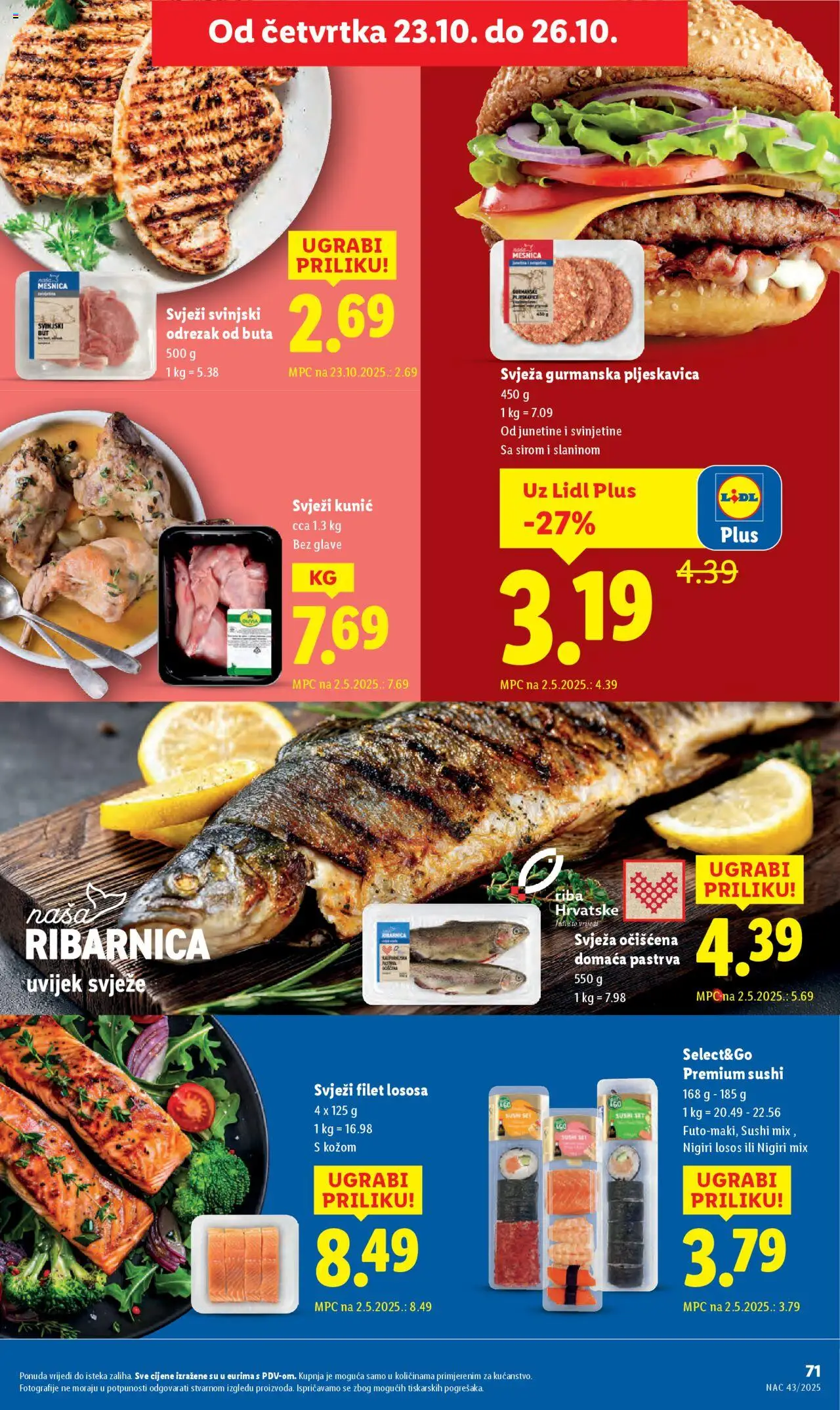 Lidl katalog | vrijedi od 20.10.2025 | Stranica: 71 | Proizvodi: Pastrva, Riba, Sushi, Losos