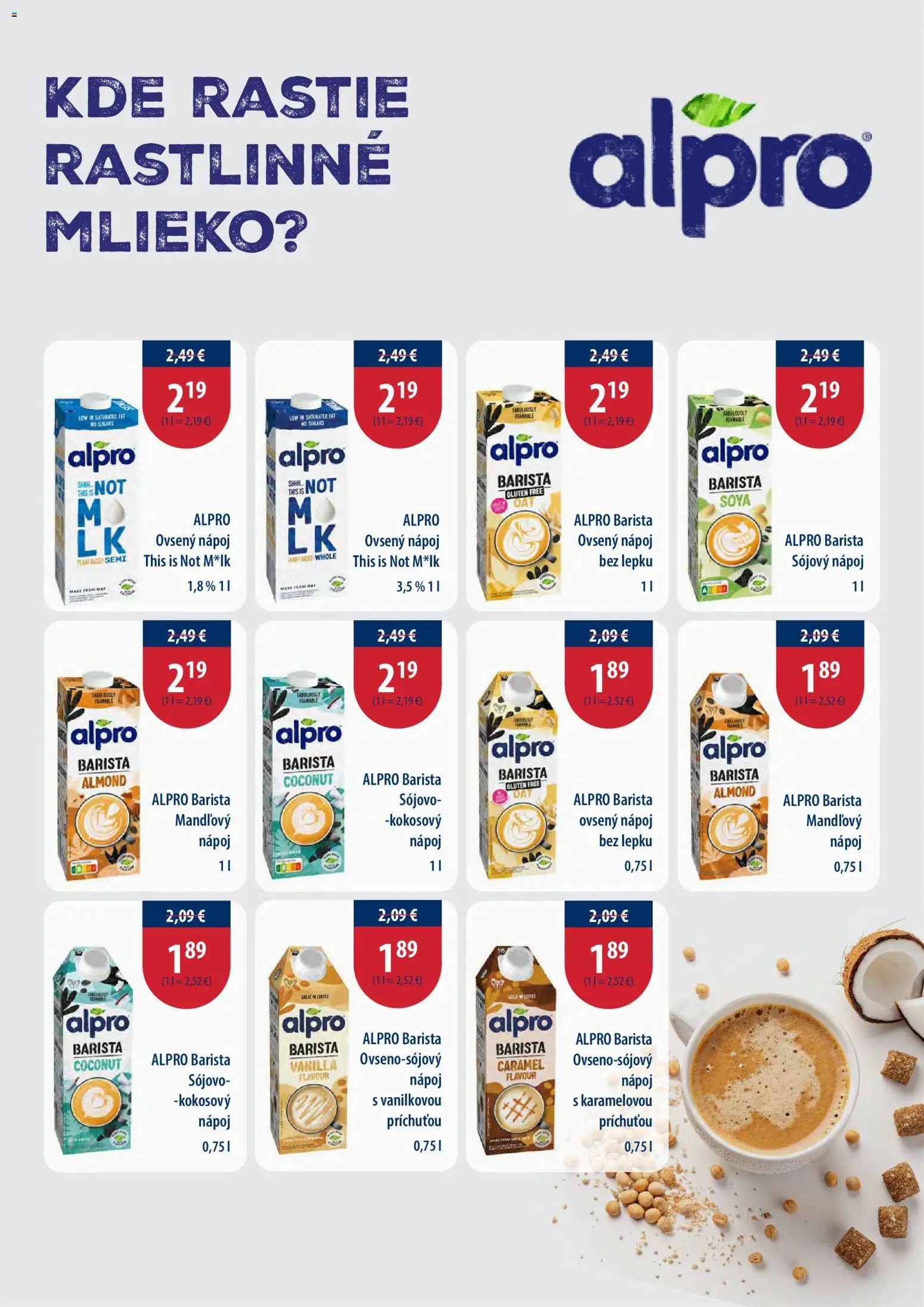 Nové St. Nicolaus akcie – leták je platný od 01.11.2025 | Strana: 2 | Produkty: Mlieko, Barista, Alpro