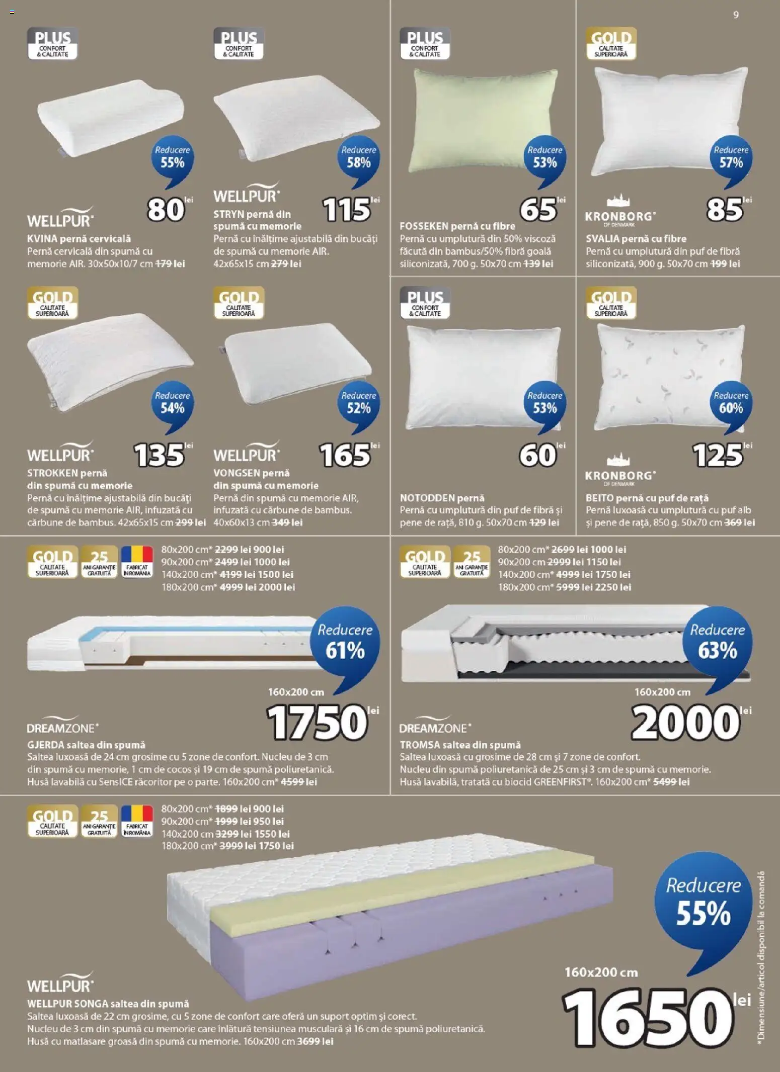 Noul catalog JYSK – valabil de la 23.02.2026 | Pagină: 9 | Produse: Memorie, Saltea, Pernă, Türk kahvesi öğütme değirmeni