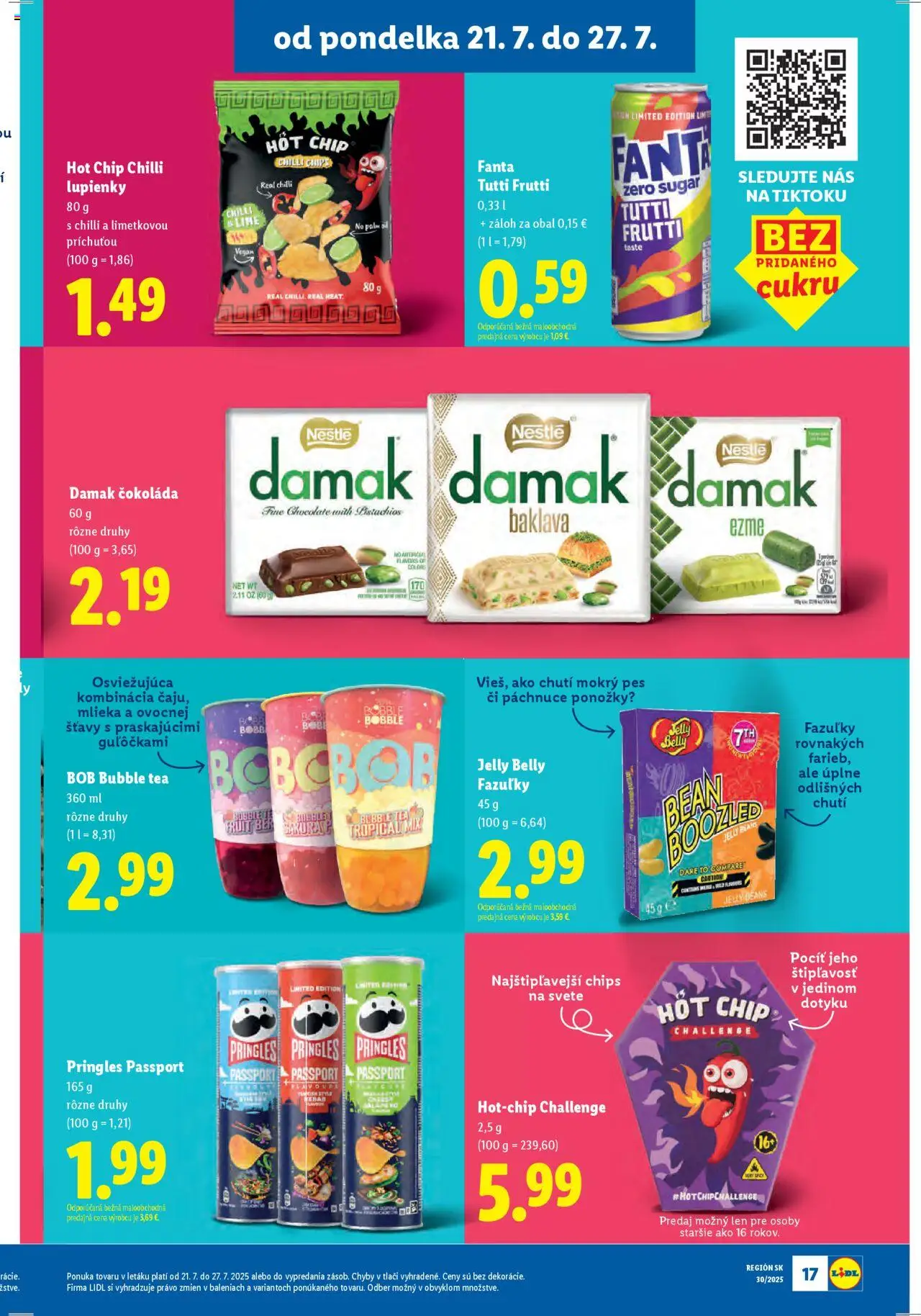 Lidl leták │ platný od 21.07.2025 | Strana: 23 | Produkty: Chilli, Pringles, Čokoláda, Ponožky