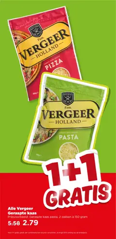 Alle Vergeer Geraspte kaas, Geraspte kaas pasta, 2 zakken à 150 gram - Voorbeeld van een folder van Plus, geldig van 28.01.2026 | Pagina: 8