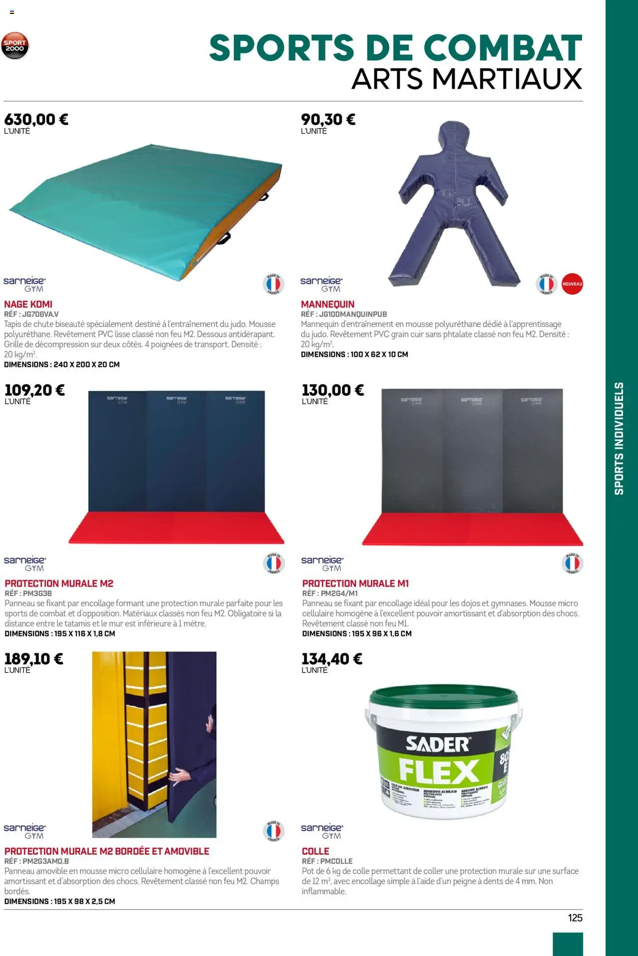 {H1} | Page: 125 | Produits: Peigne, Poignées, Tapis, Colle