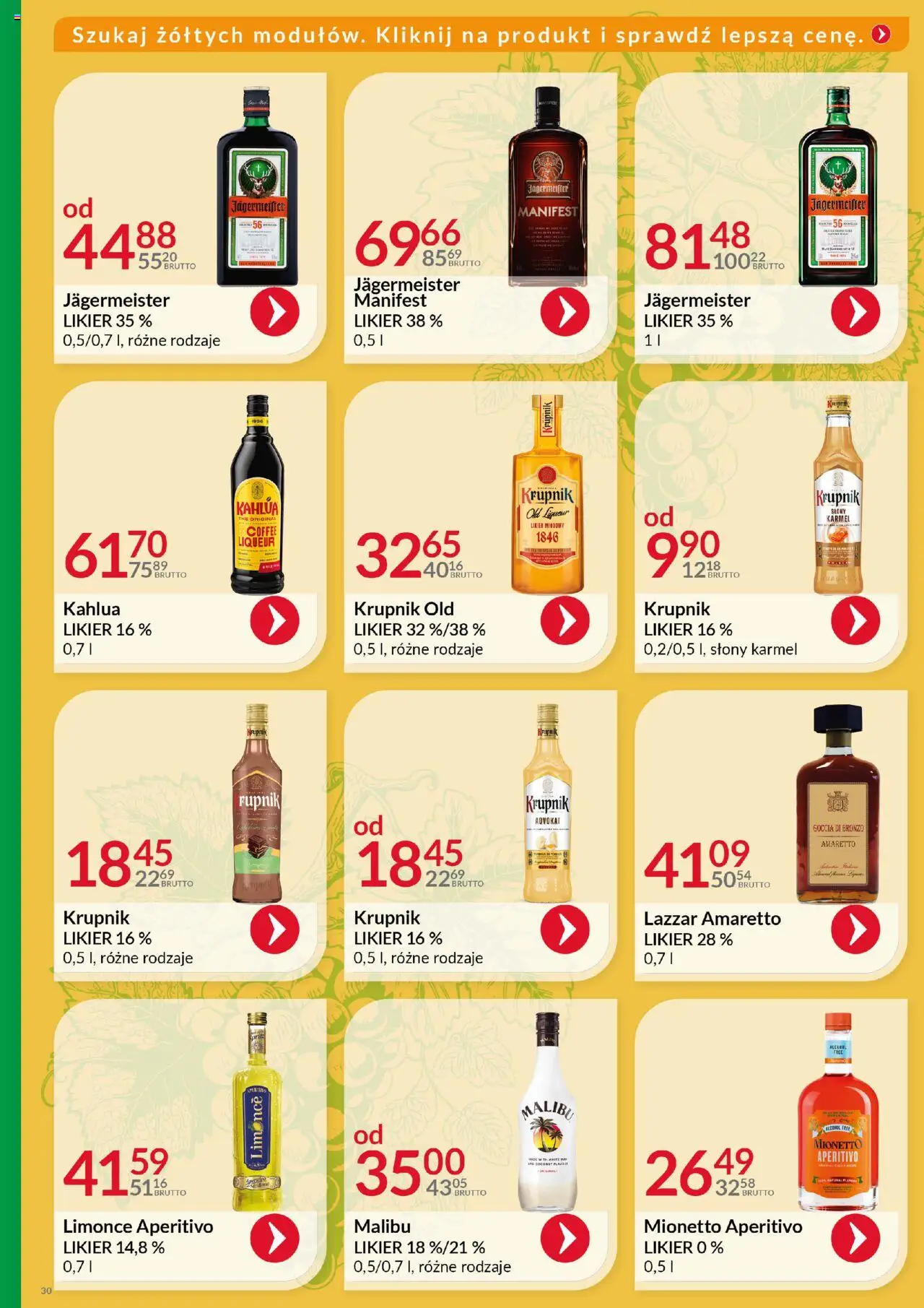 Eurocash Gazetka - Katalog Alkoholowy od 01.06.2025 | Strona: 30 | Produkty: Jagermeister, Amaretto, Kahlua