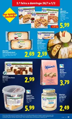 Pré-visualização Alpenfest Bolo de Queijo Quark, Nas variedades: maçã ou quark. Cada emb. 500 g válido de 26.01.2026 | Página: 29