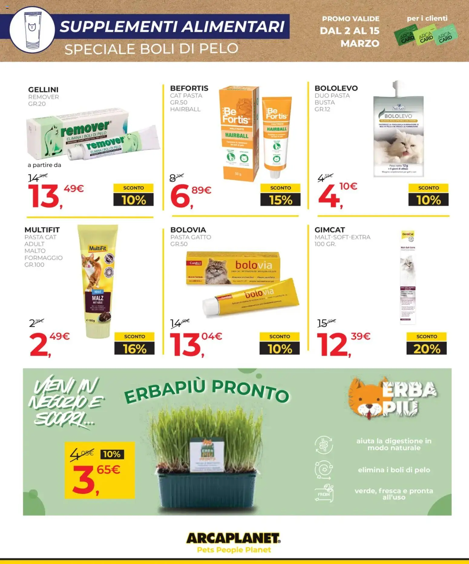 Volantino Arcaplanet del 02.03.2026 | Pagina: 28 | Prodotti: Formaggio, Pasta