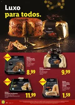 Pré-visualização Deluxe Panettone com Chocolate Preto, Emb. 800 g, 1 kg = 11.24, Por tempo limitado A partir de 27/10 válido de 17.10.2025 | Página: 16 | Produtos: Chocolate