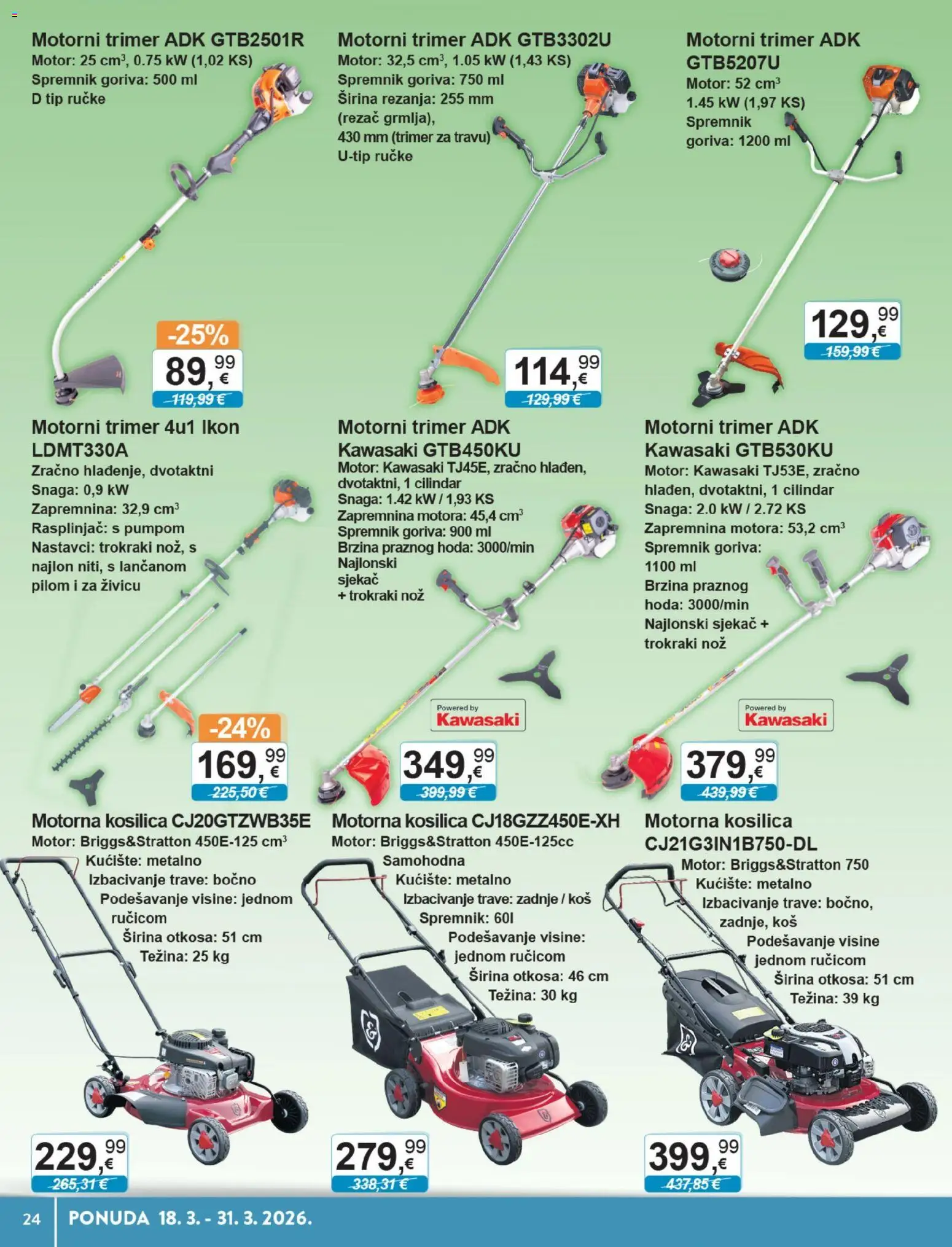 KTC katalog | vrijedi od 18.03.2026 | Stranica: 20 | Proizvodi: Kosilica, Nož, Trimer, Rezač