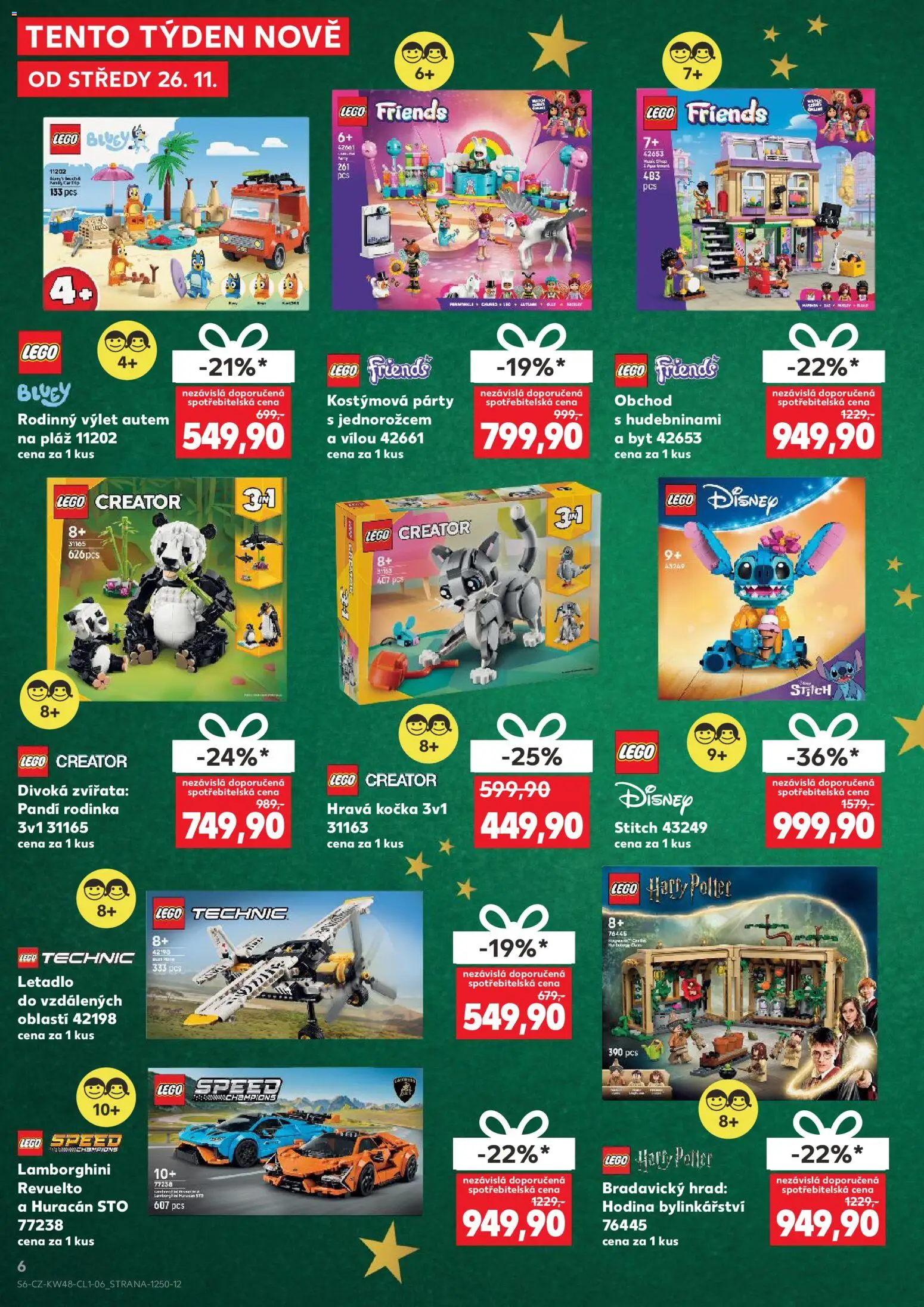 Kaufland leták - Chomutov od 26.11.2025 | Strana: 6 | Produkty: LEGO, Lego Friends, Harry Potter, Stitch
