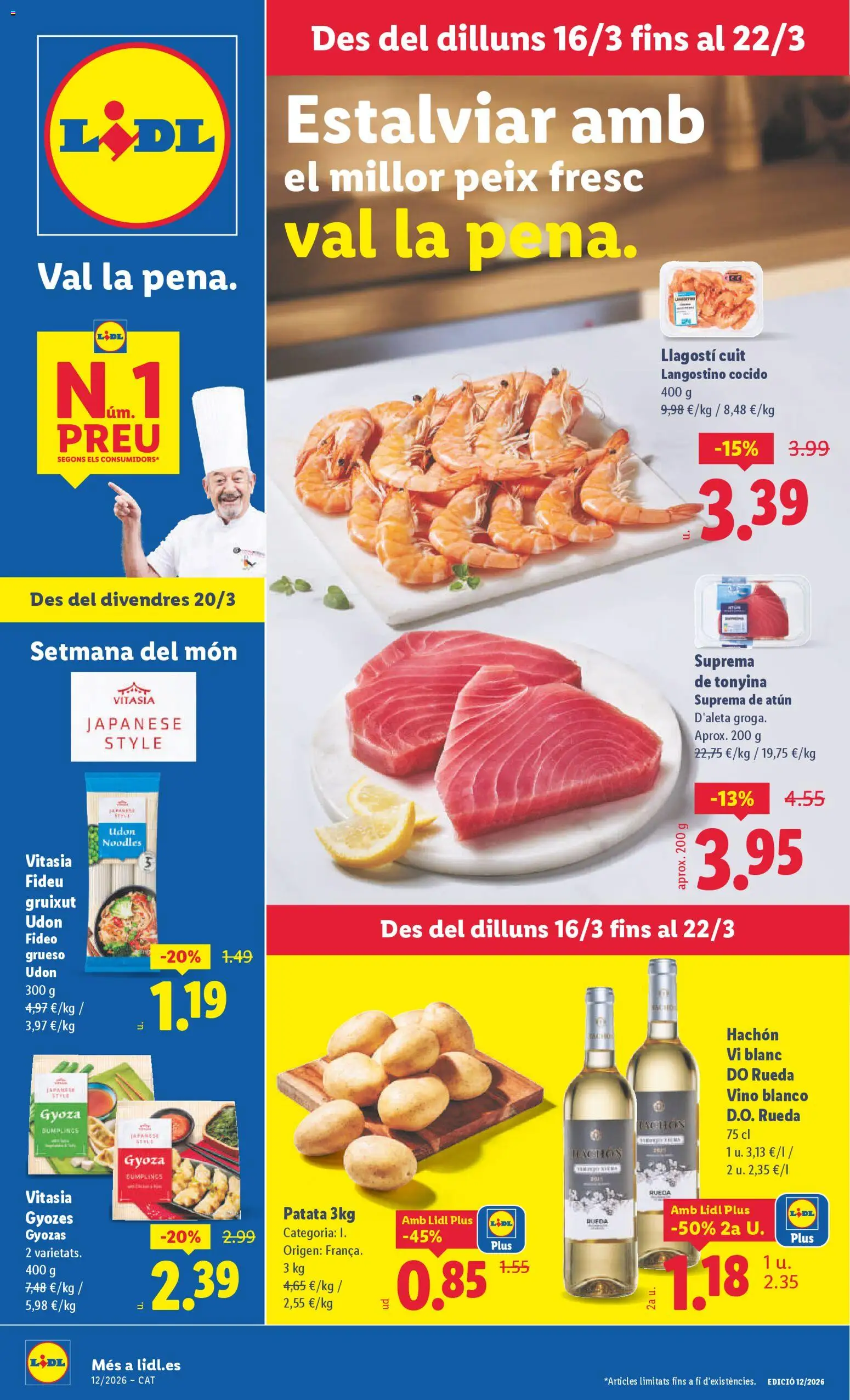 Lidl folleto │ válido desde el 16.03.2026 | Página: 1 | Productos: Vino, Langostino