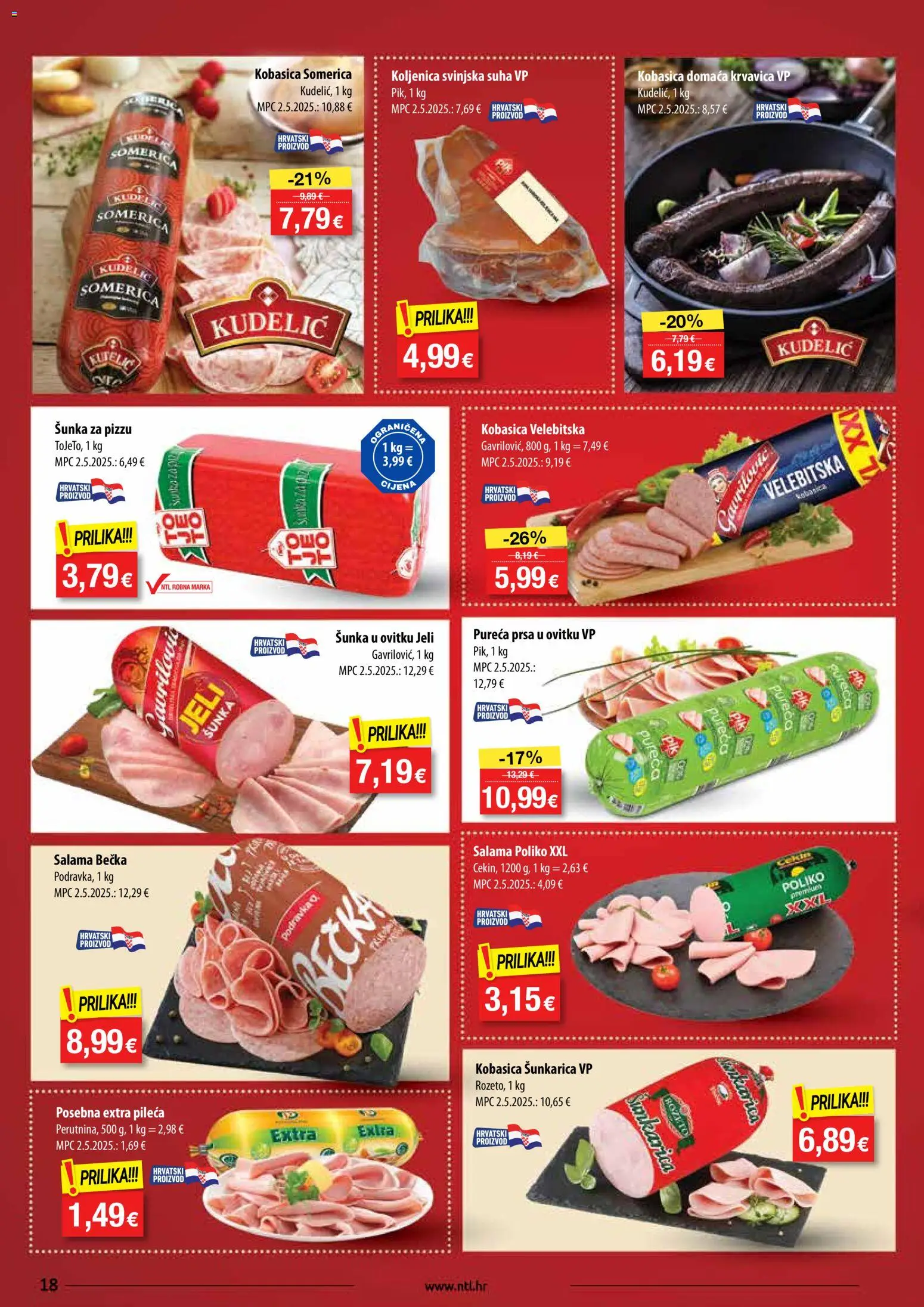 NTL katalog | vrijedi od 03.12.2025 | Stranica: 18 | Proizvodi: Salama, Šunka, Podravka, Kobasica