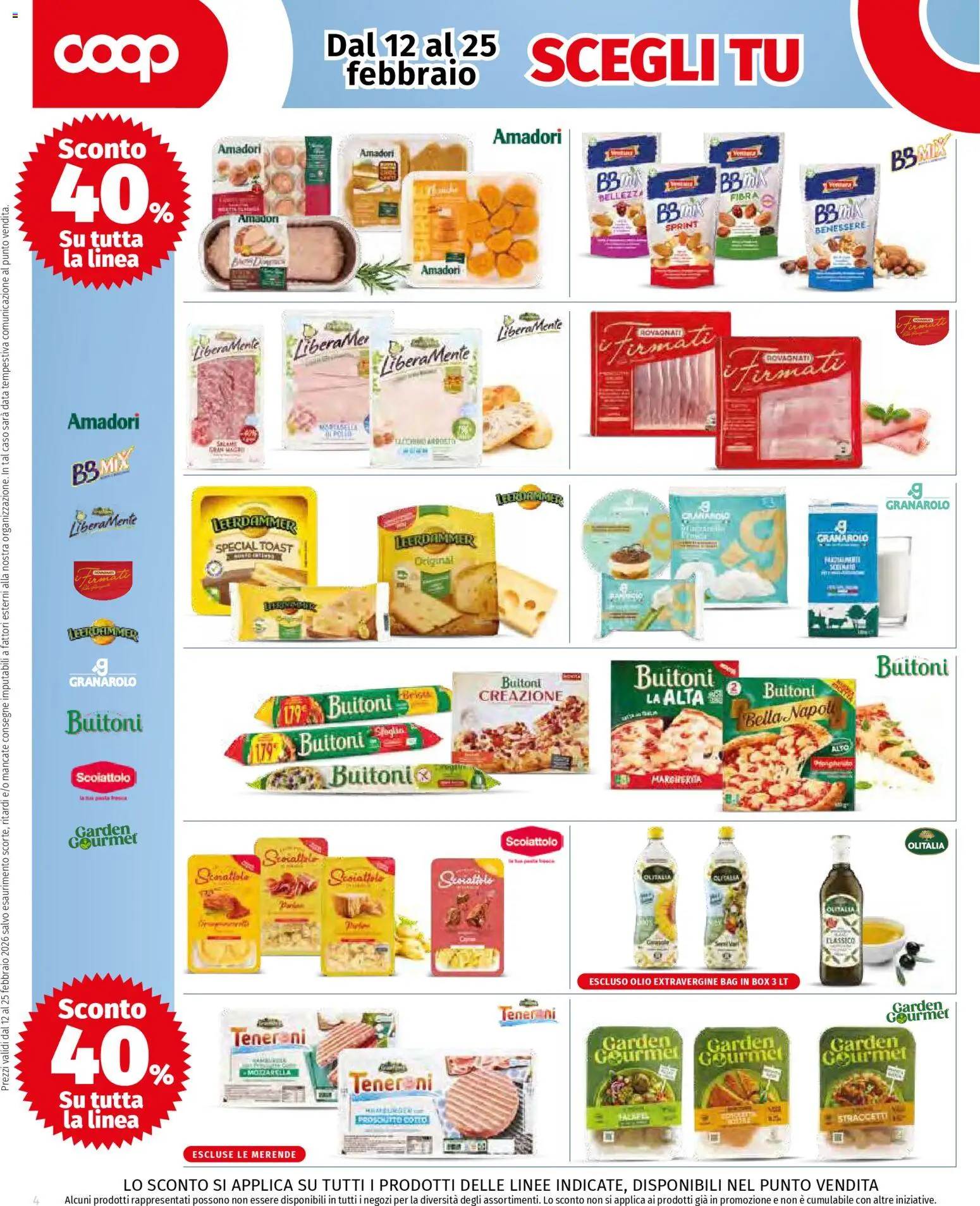 Volantino COOP del 12.02.2026 | Pagina: 4 | Prodotti: Mozzarella, Olio, Data, Scatola