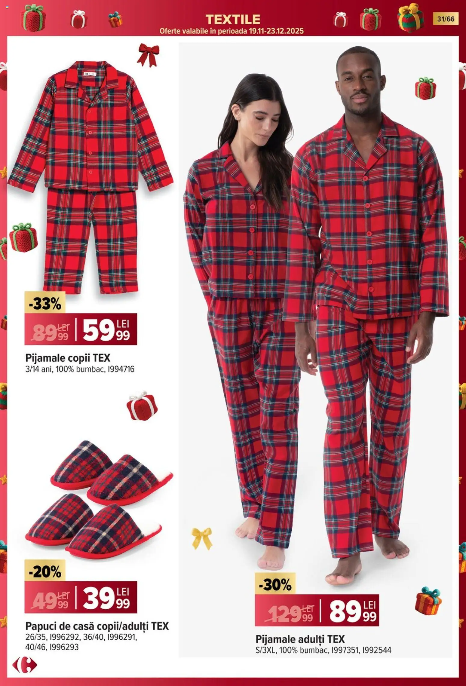 Noul catalog Carrefour – valabil de la 19.11.2025 | Pagină: 31 | Produse: Pijamale, Papuci