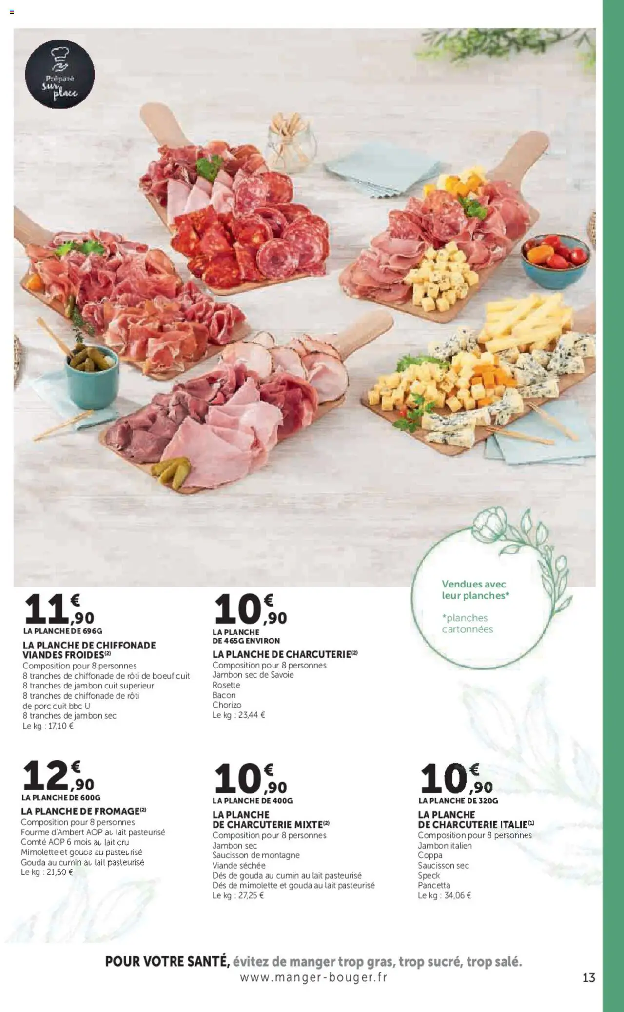  | Page: 13 | Produits: Chorizo, Lait, Porc, Gouda