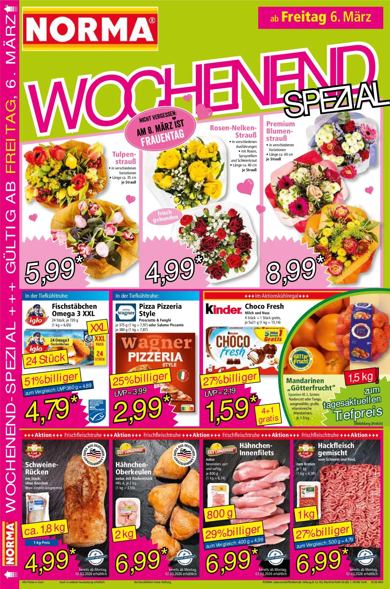 Norma Prospekt 	 – gültig ab 02.03.2026 | Seite: 18 | Produkte: Hahnchen, Iglo, Pizza, Hackfleisch