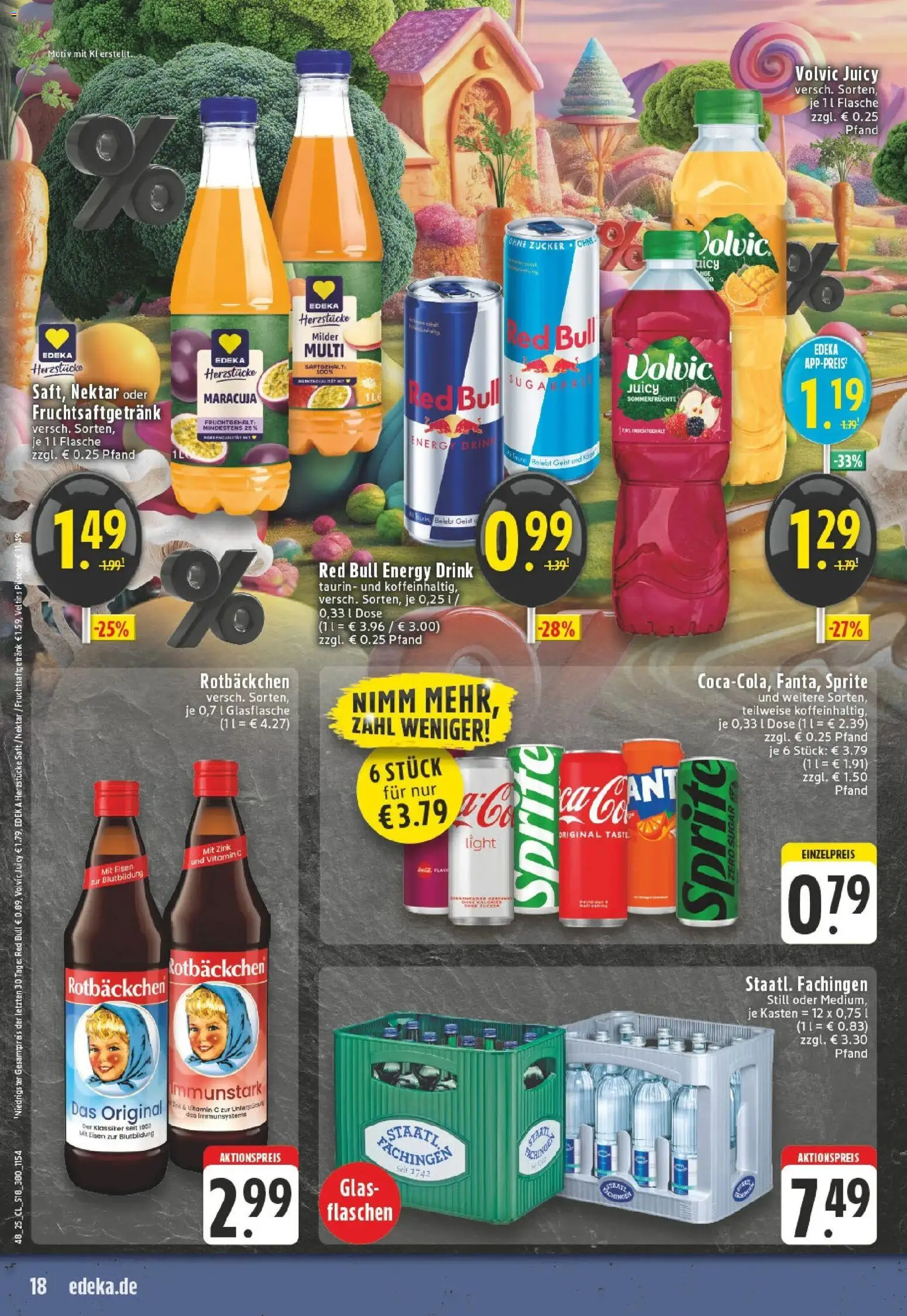 Edeka prospekt Bad Marienberg	 – gültig ab 23.11.2025 | Seite: 18 | Produkte: Red bull, Energy, Saft, Volvic