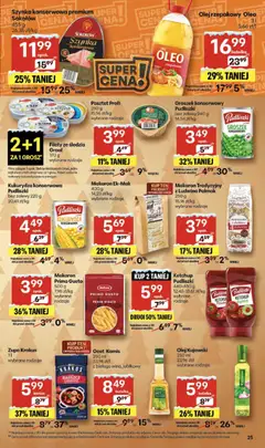 Pogląd oferty "Delikatesy Centrum Gazetka" - ważna od 18.12.2025 | Strona: 25 | Produkty: Barszcz, Groszek konserwowy, Olej kujawski, Makaron