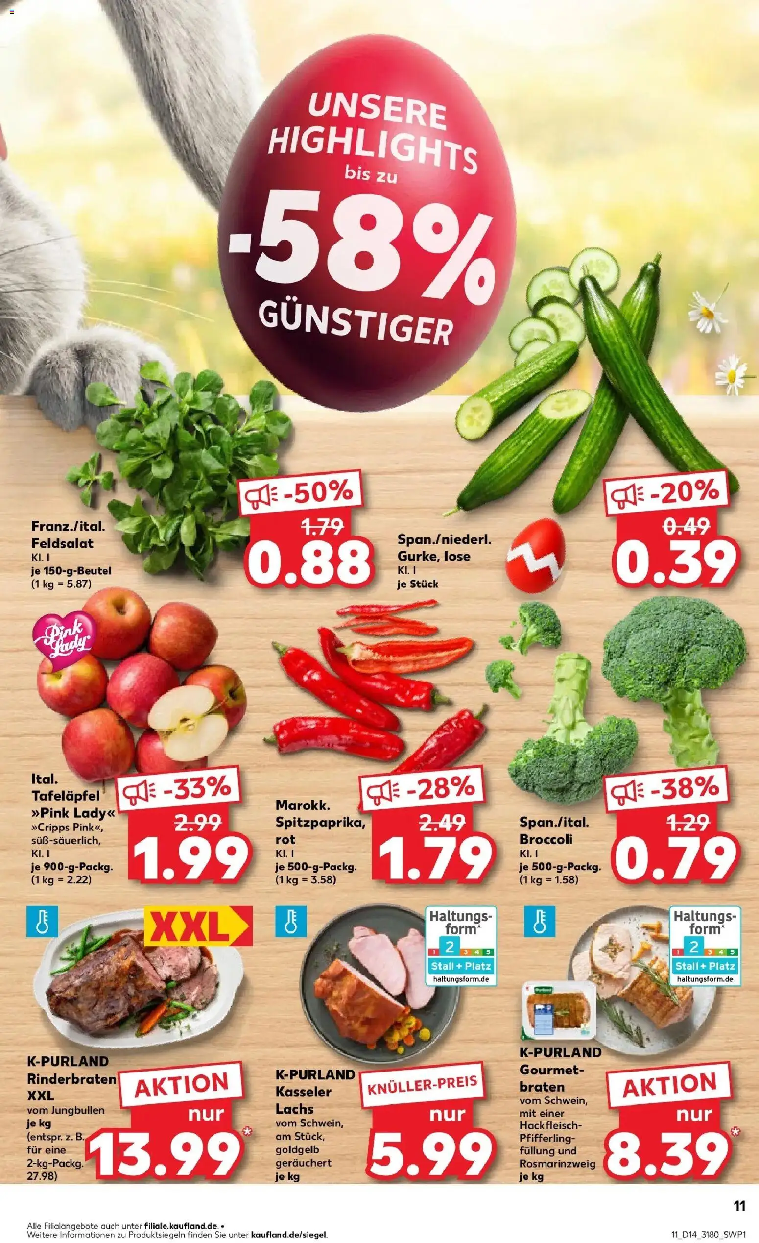 Kaufland Prospekt Bautzen	 – gültig ab 30.03.2026 | Seite: 25 | Produkte: Rinderbraten, Lachs, Hackfleisch