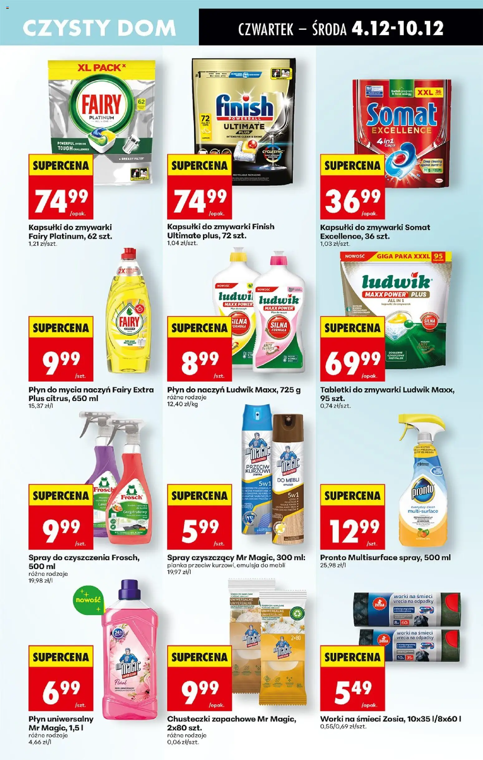 Biedronka gazetka - Oferta w tym tygodniu od 04.12.2025 | Strona: 79 | Produkty: Fairy platinum, Cleaner, Fairy, Tabletki do zmywarki