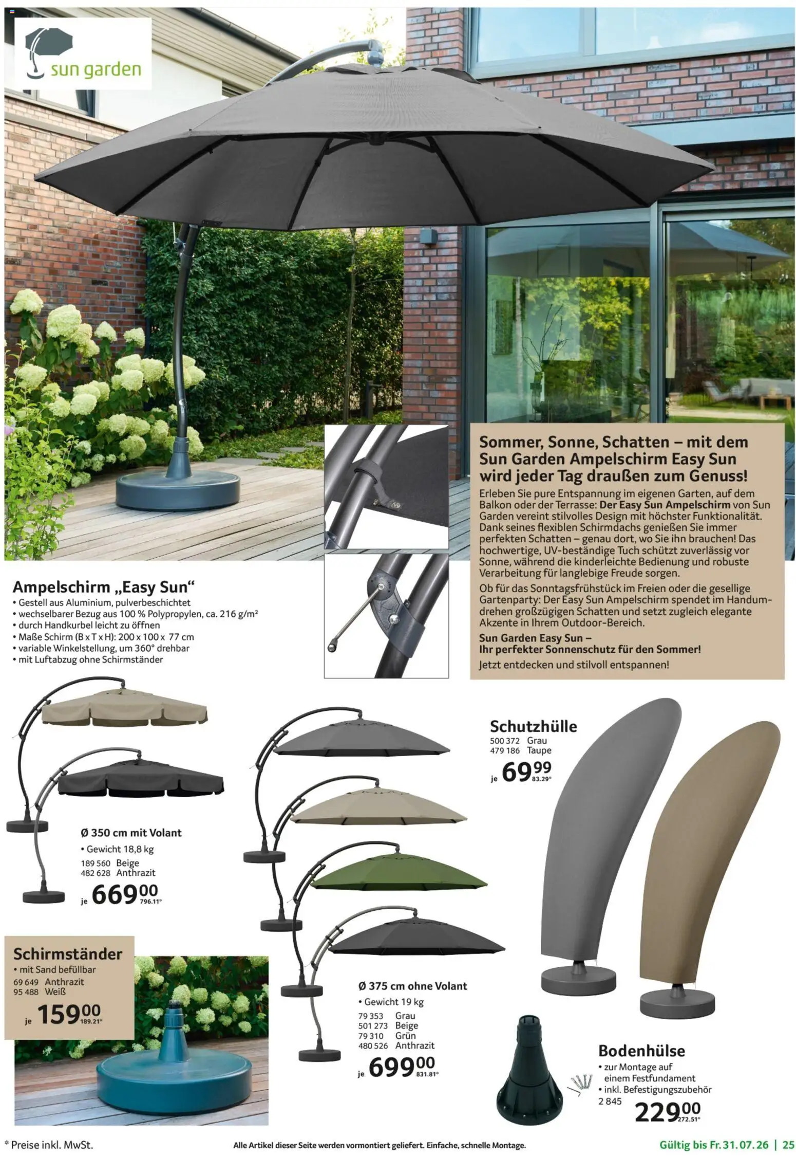 Selgros Garten Exklusiv – gültig ab 19.07.2026 | Seite: 25 | Produkte: Gewicht, Schirmständer