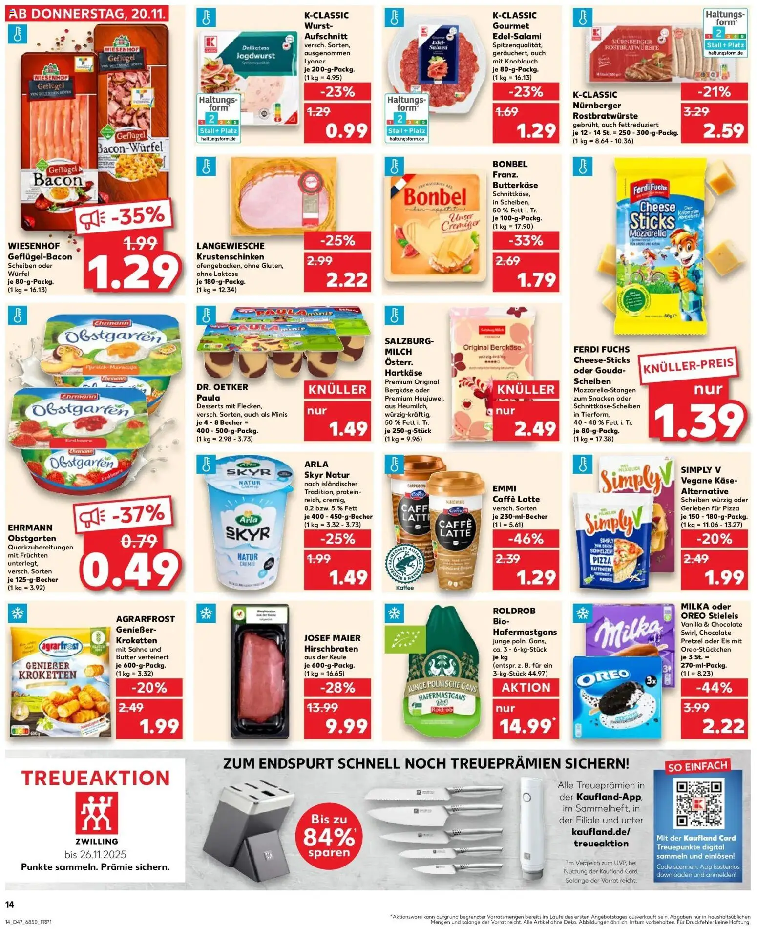Kaufland prospekt Passau	 – gültig ab 20.11.2025 | Seite: 14 | Produkte: Milch, Mozzarella, Milka, Eis