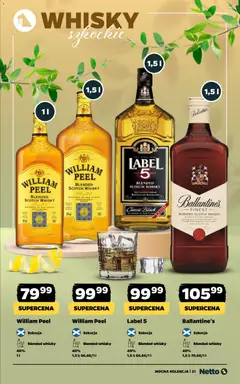 Pogląd oferty "Netto gazetka - Alkohole mocne" - ważna od 30.03.2026 | Strona: 21 | Produkty: Whisky