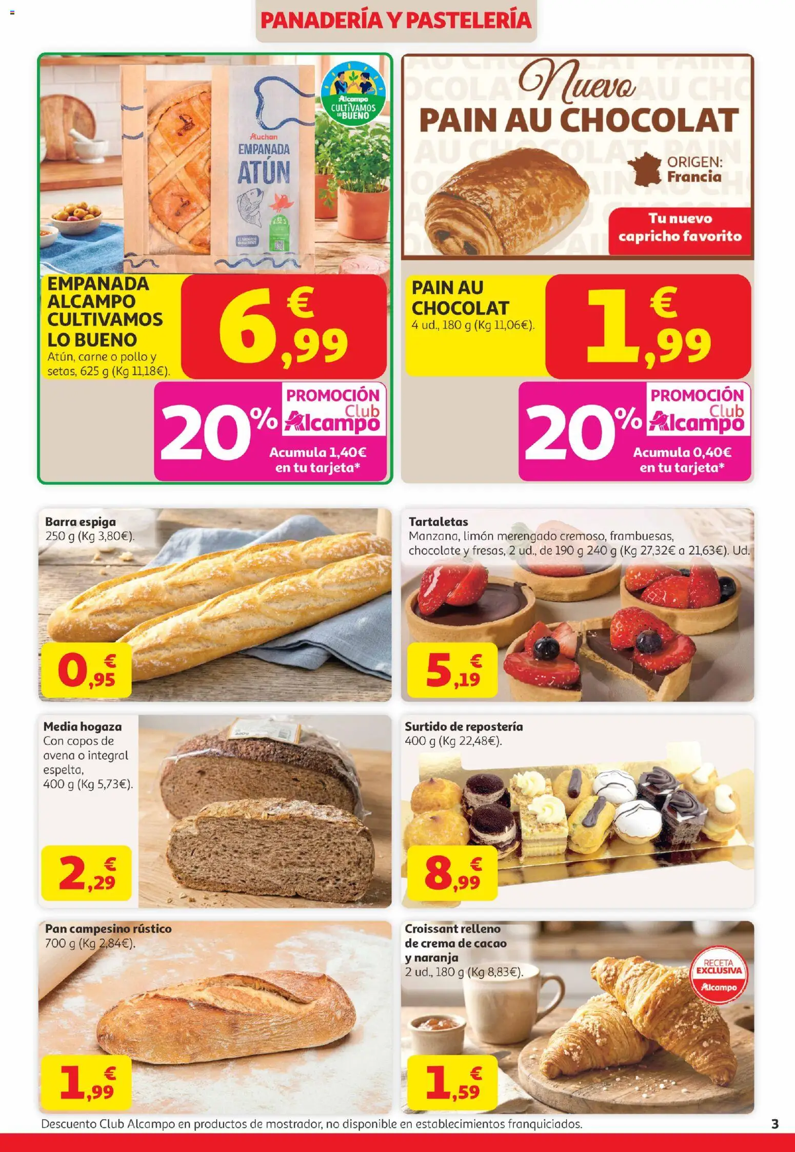 Alcampo Canarias │ válido desde el 07.04.2026 | Página: 3 | Productos: Chocolate, Crema de cacao, Crema, Panadería