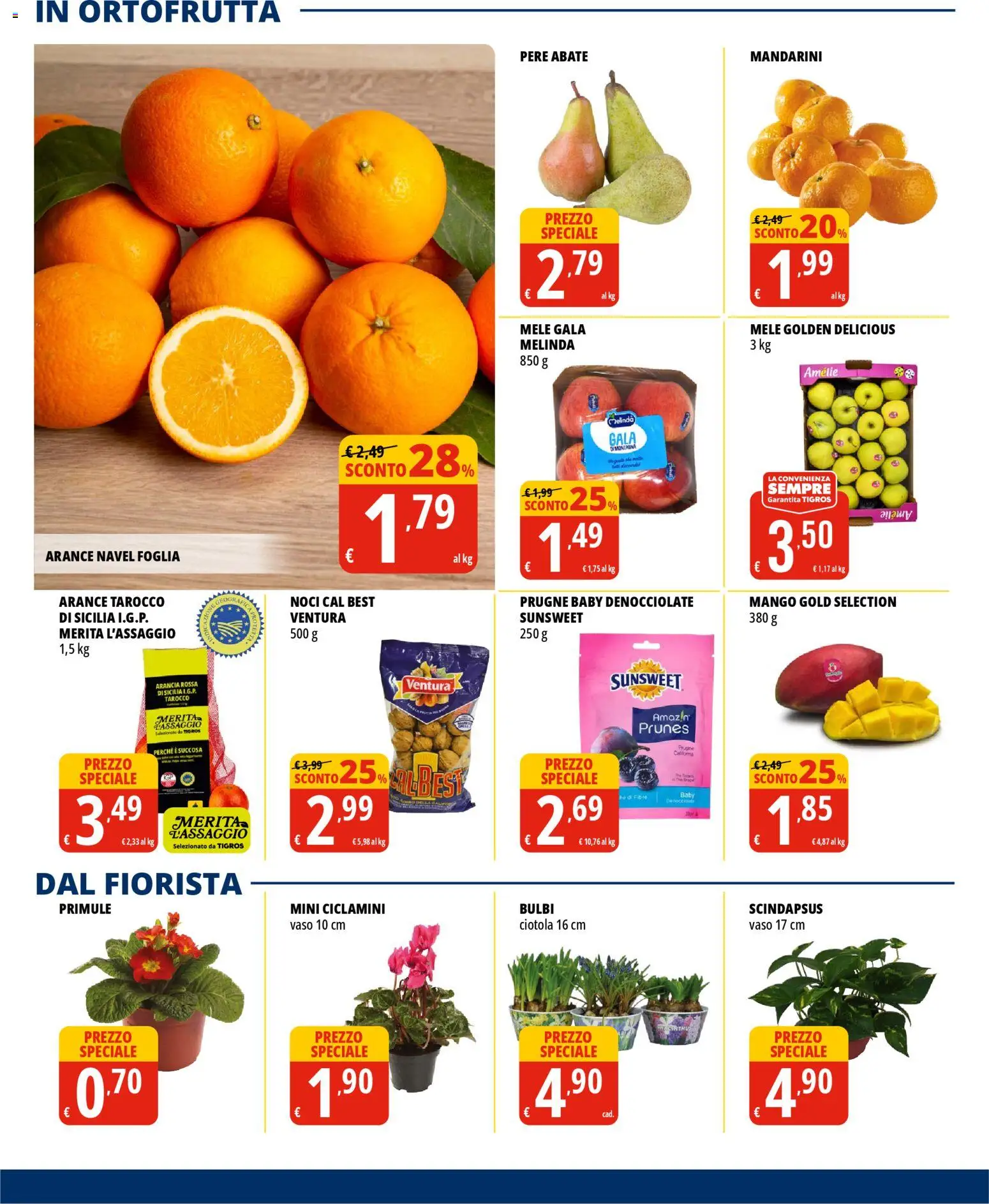 Volantino Tigros del 14.01.2026 | Pagina: 6 | Prodotti: Mandarini, Noci, Arancia, Ciotola