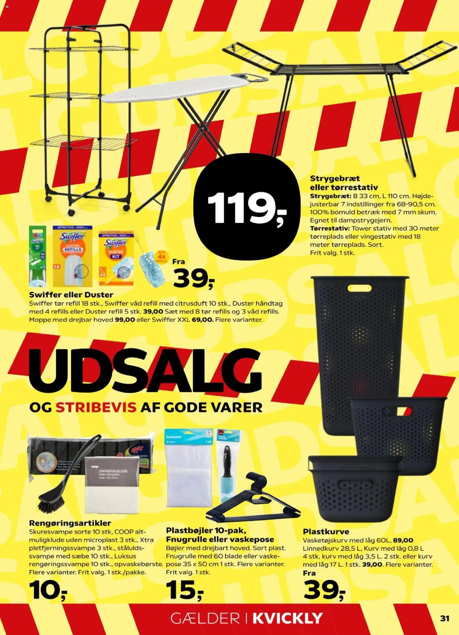 Kvickly tilbudsavis – gyldig fra 09.01.2026 | Side: 31 | Produkter: Svampe, Sæbe, Kurv, Bøjler