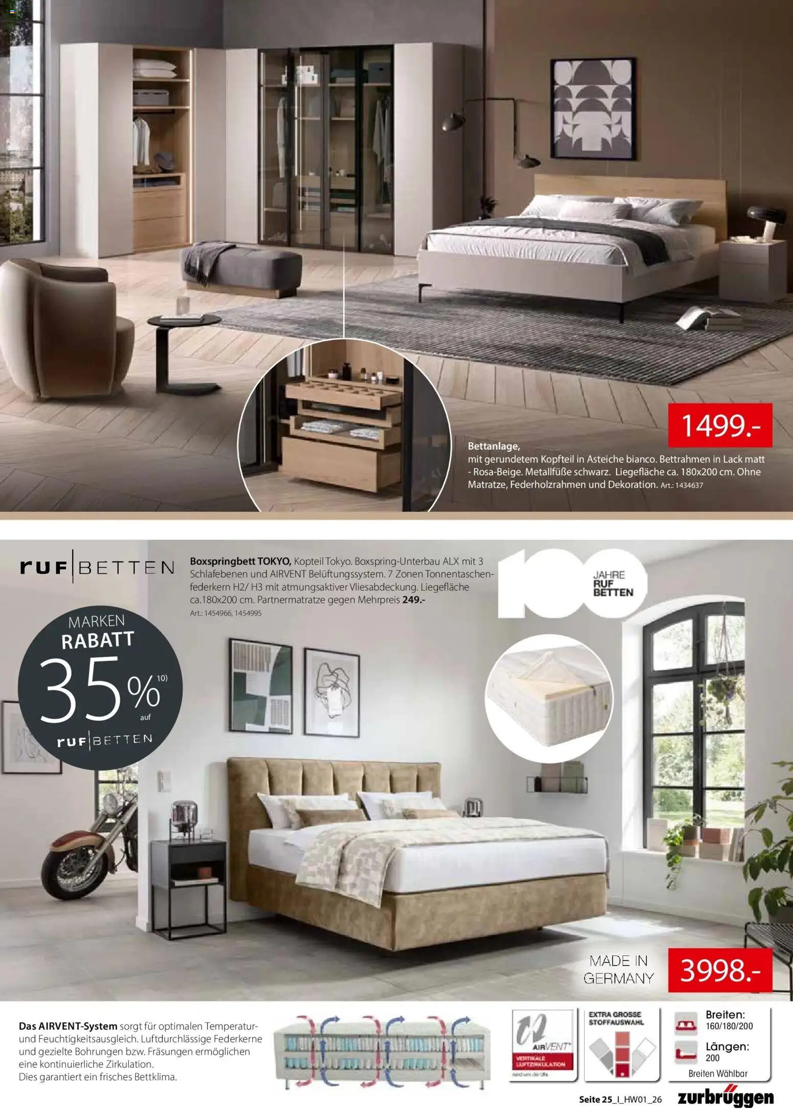 Zurbrüggen Ihr Einrichtungshaus der Extraklasse – gültig ab 27.03.2026 | Seite: 25 | Produkte: Boxspringbett