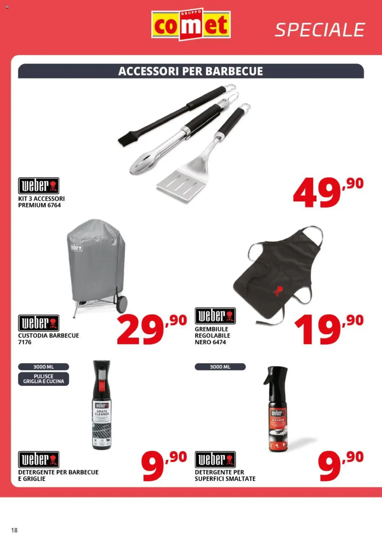 Volantino Comet del 10.10.2025 | Pagina: 18 | Prodotti: Detergente, Barbecue, Griglia, Grembiule