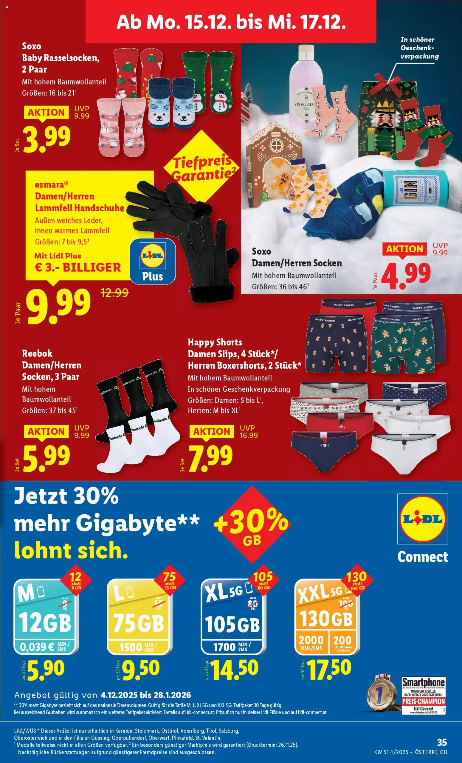 Lidl Flugblatt - Altenmarkt im Pongau, St. Johann im Pongau, Zell am See gültig ab 11.12.2025 | Seite: 39 | Produkte: Socken, Handschuhe, Smartphone