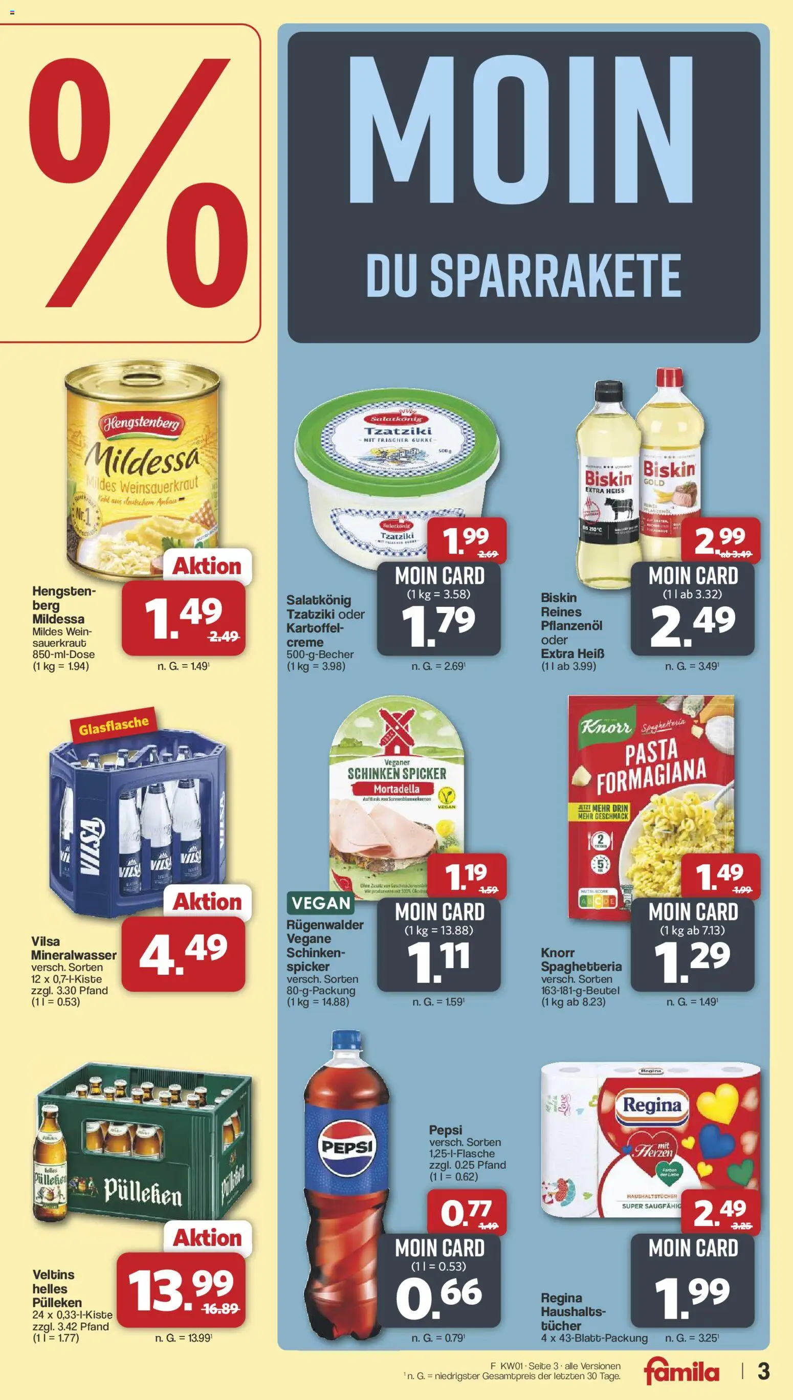Famila Nordwest Prospekt 	 – gültig ab 29.12.2025 | Seite: 3 | Produkte: Knorr, Mineralwasser, Pasta, Schinken