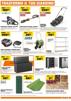 Volantino OBI del 24.07.2025 | Pagina: 2 | Prodotti: Motosega, Scaffale, Robot, Armadio